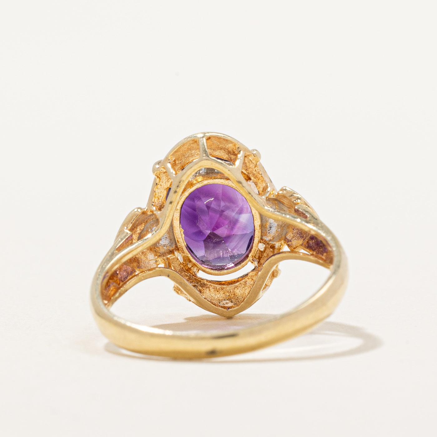 2.40ct Amethyst & 0.02ct Diamond Cocktail Ring - Size 6.5 | Elegant Purple Gemstone Jewelry for Women | Perfect for Evening Parties, Weddings & Special Occasions