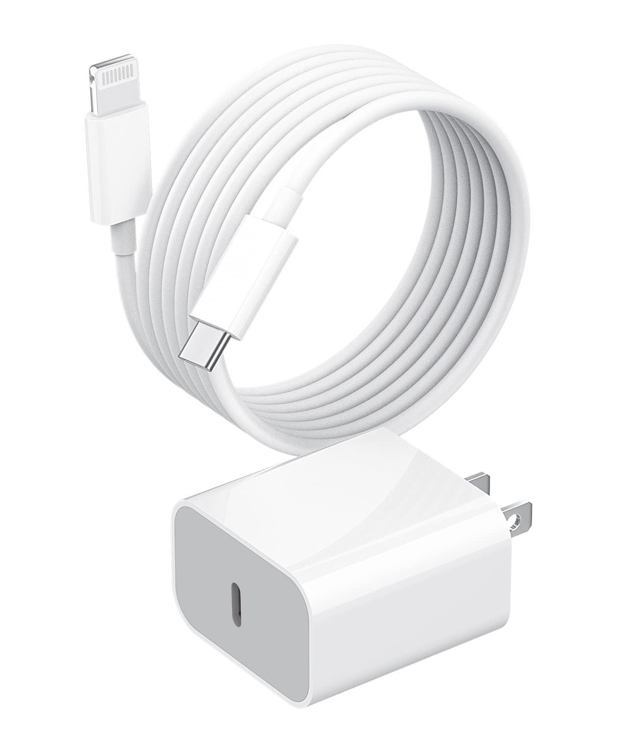 20W USB C Fast Charger Block with 6.6ft Cable - PD Quick Charge Power Adapter for iPhone 13/12/11 Pro Max/X/8 Plus & iPad | Home, Office, Travel Charging Solution