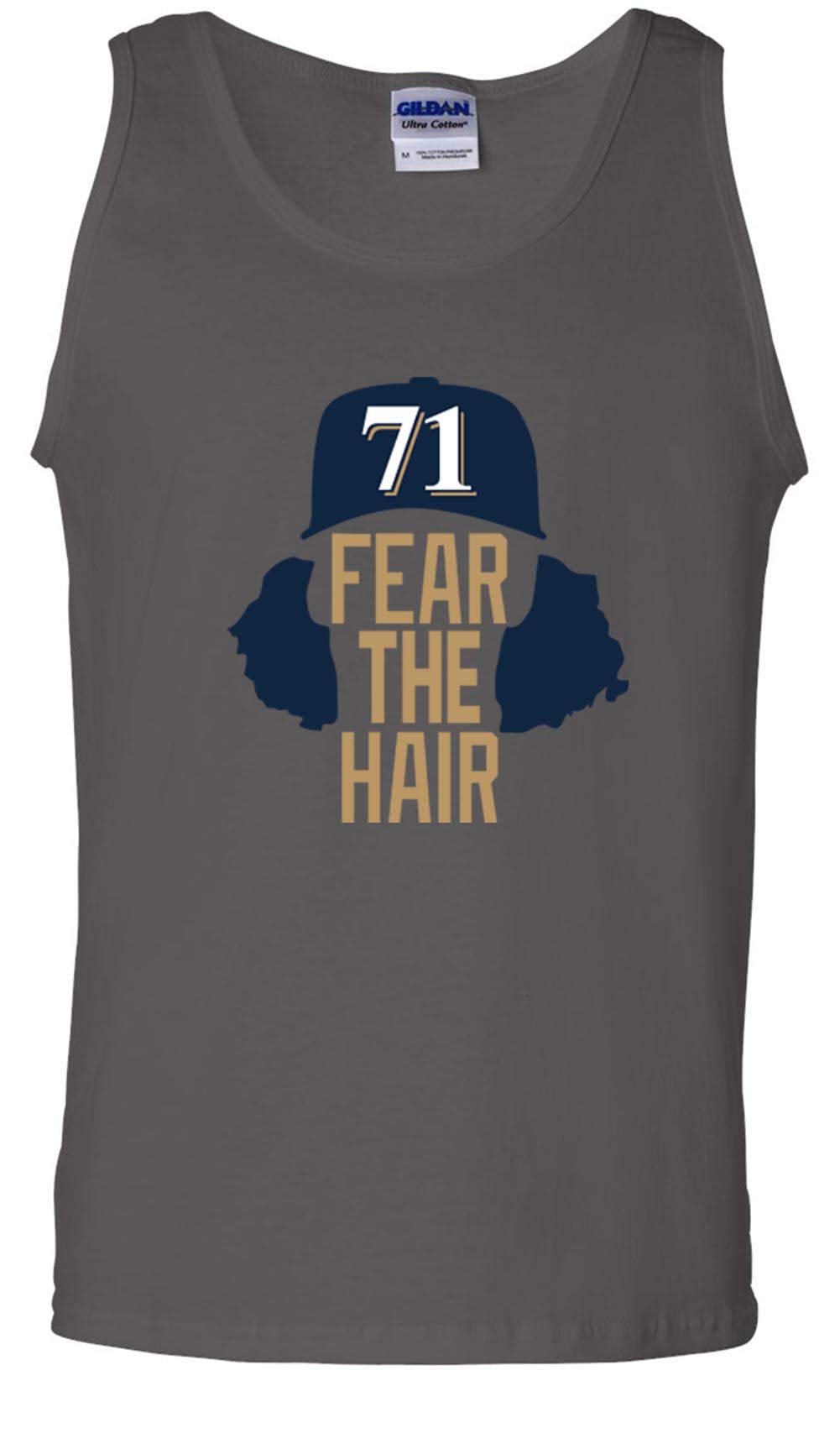 Charcoal Milwaukee Hader Fear The Hair Tank Top - Men's Graphic Tee for Casual Wear, Gifts & Fan Merchandise - Perfect for Summer Outfits, Concerts and Sports Events