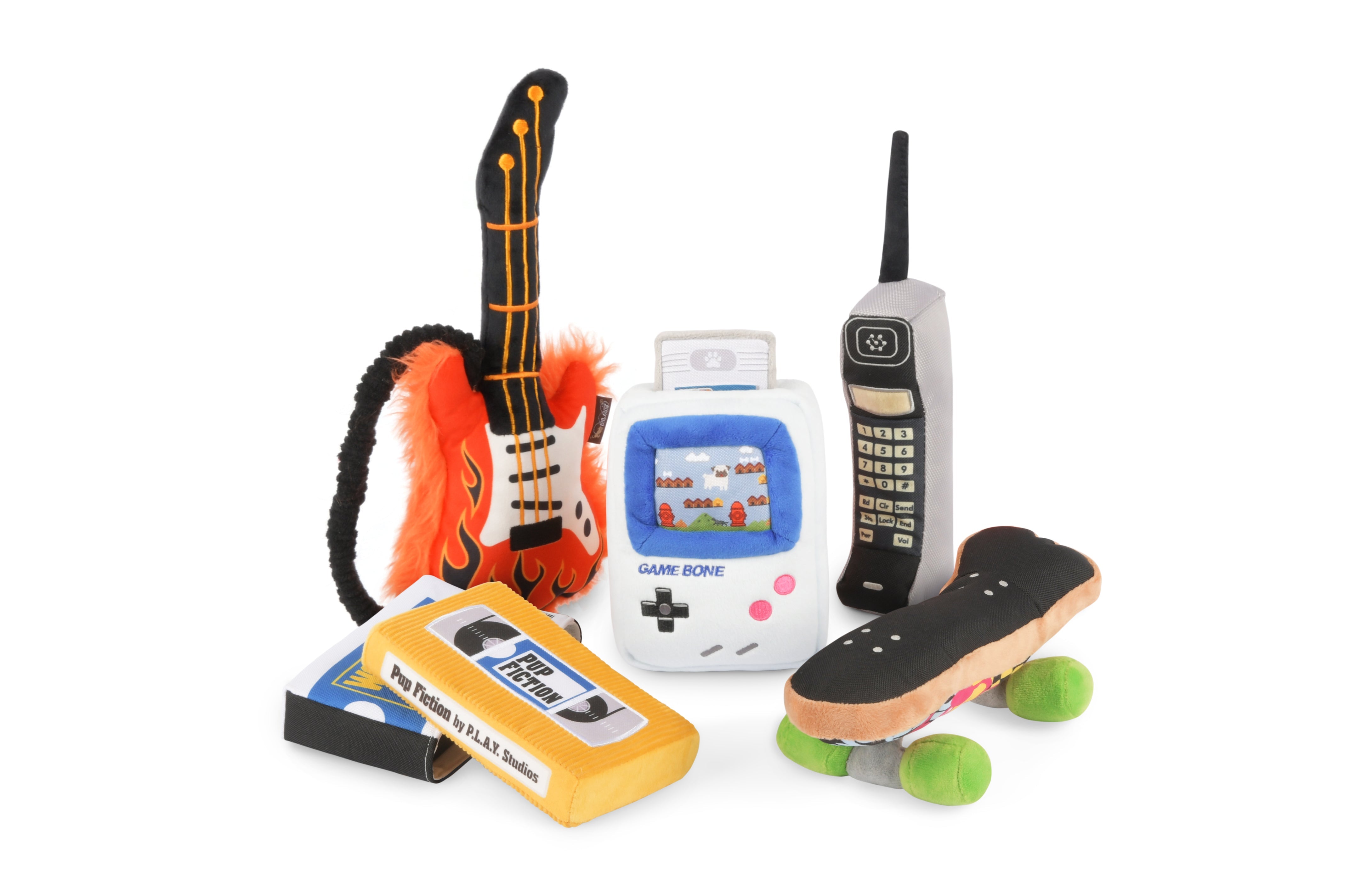 90s Classic Squeaky Plush Dog Toys - Nostalgic Game Bone Chew Toy for Small & Medium Dogs | Interactive Play, Training Reward, Comfort Companion | Perfect for Indoor & Outdoor Fun
