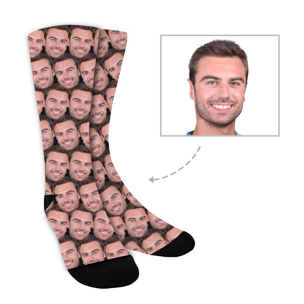 Custom Photo Socks with Faces & Text - Personalized Funny Socks for Men & Women - Perfect for Gifts, Couples, Birthdays & Special Occasions