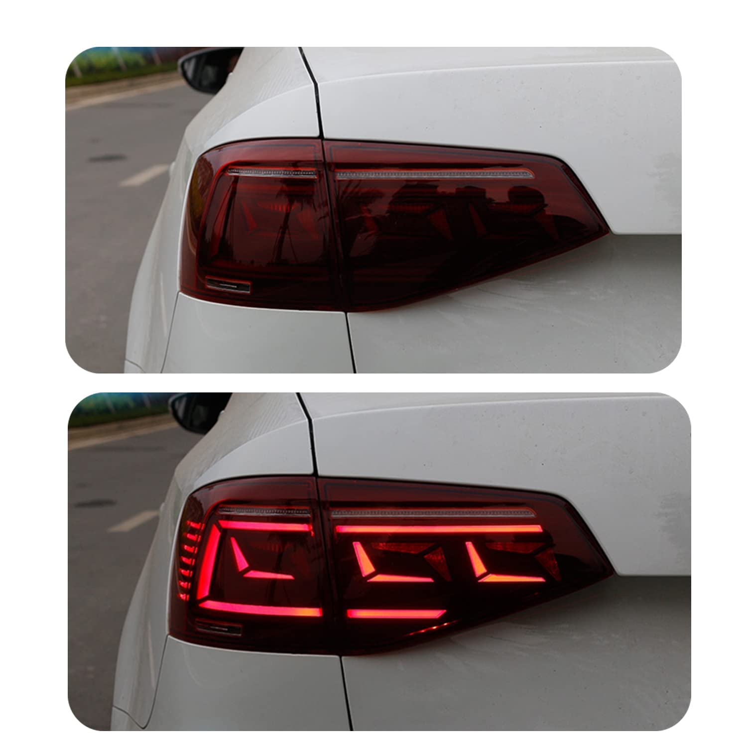 2015-2018 Volkswagen Jetta LED Tail Lights with Startup Animation & Sequential Turn Signals - Red Rear Lamp Assembly for Enhanced Visibility & Style