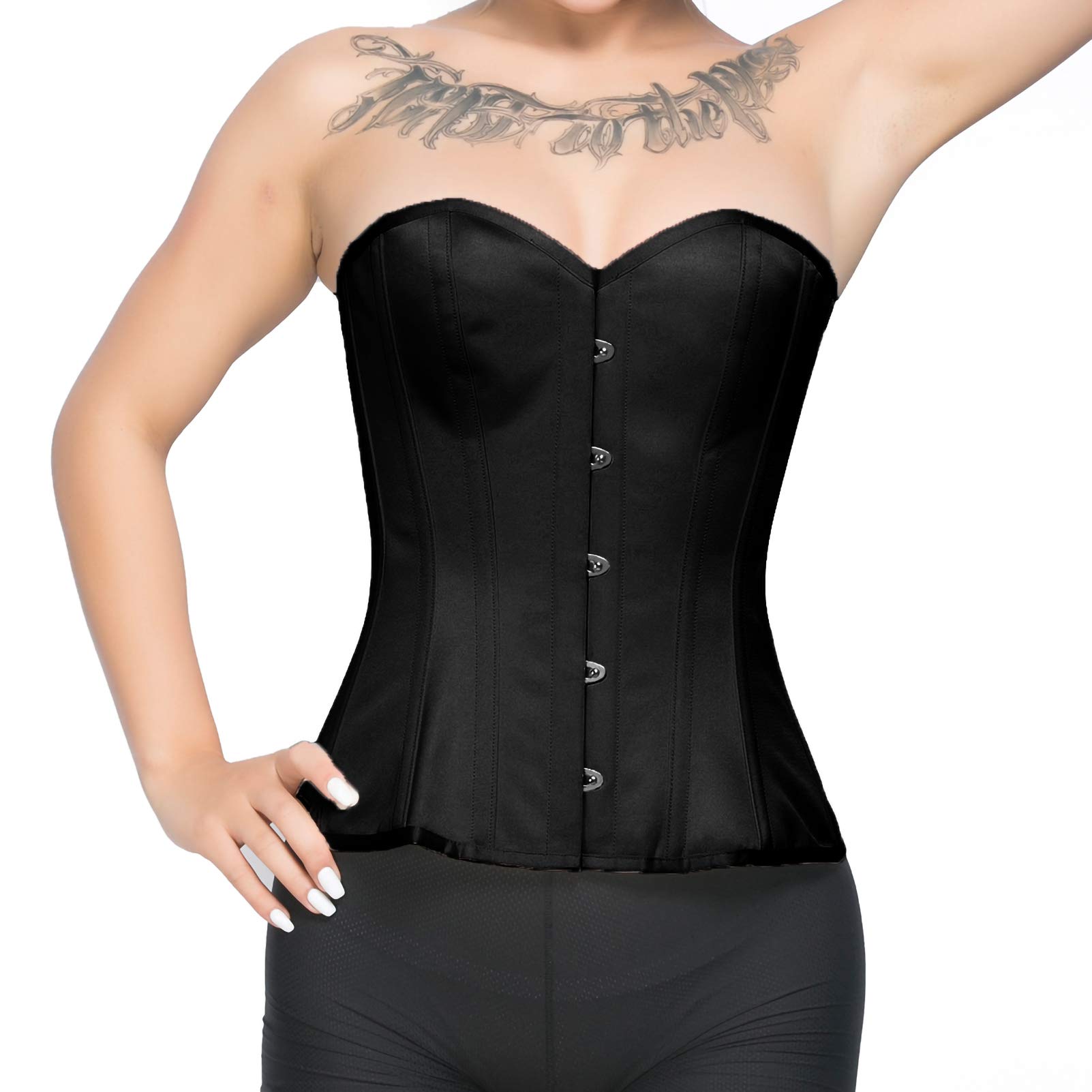 RZY Women's Bustier Corset - 14 Steel Boned Shapewear Top with Satin Brocade Design for Waist Cincher & Hourglass Figure | Perfect for Burlesque, Lingerie Fashion, and Special Occasions