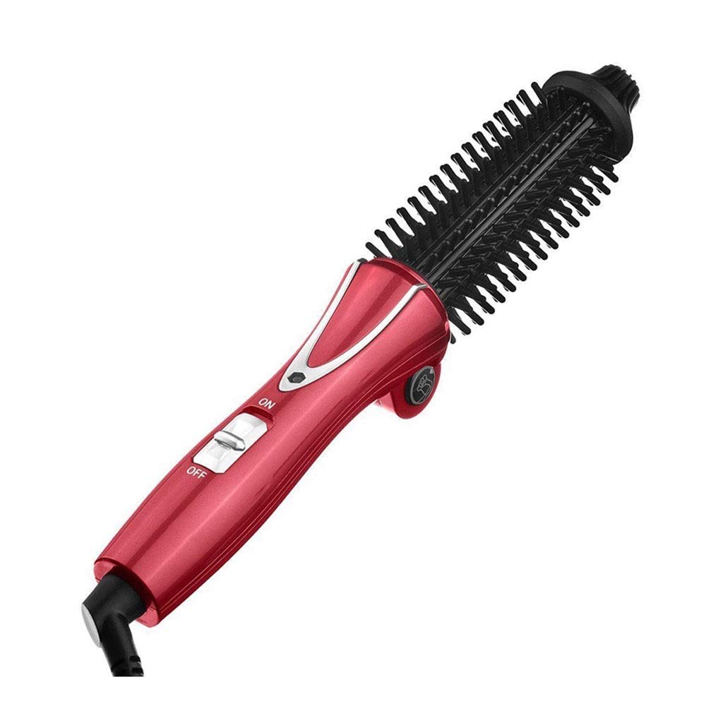 Foldable Travel Hair Curler - Mini Ceramic Heated Styling Brush with Handle for Curling & Straightening | Perfect for Home, Salon & On-the-Go Styling