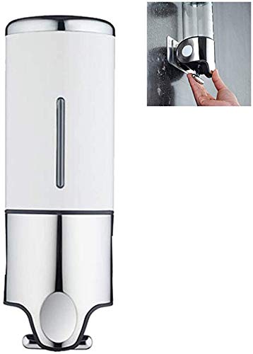 500ml Wall Mounted Soap Dispenser - No Drill Manual Press Shower Liquid Dispenser for Shampoo & Soap, Bathroom Kitchen Hotel Use (Silver) - Perfect for Spa, Gym & Home Decor