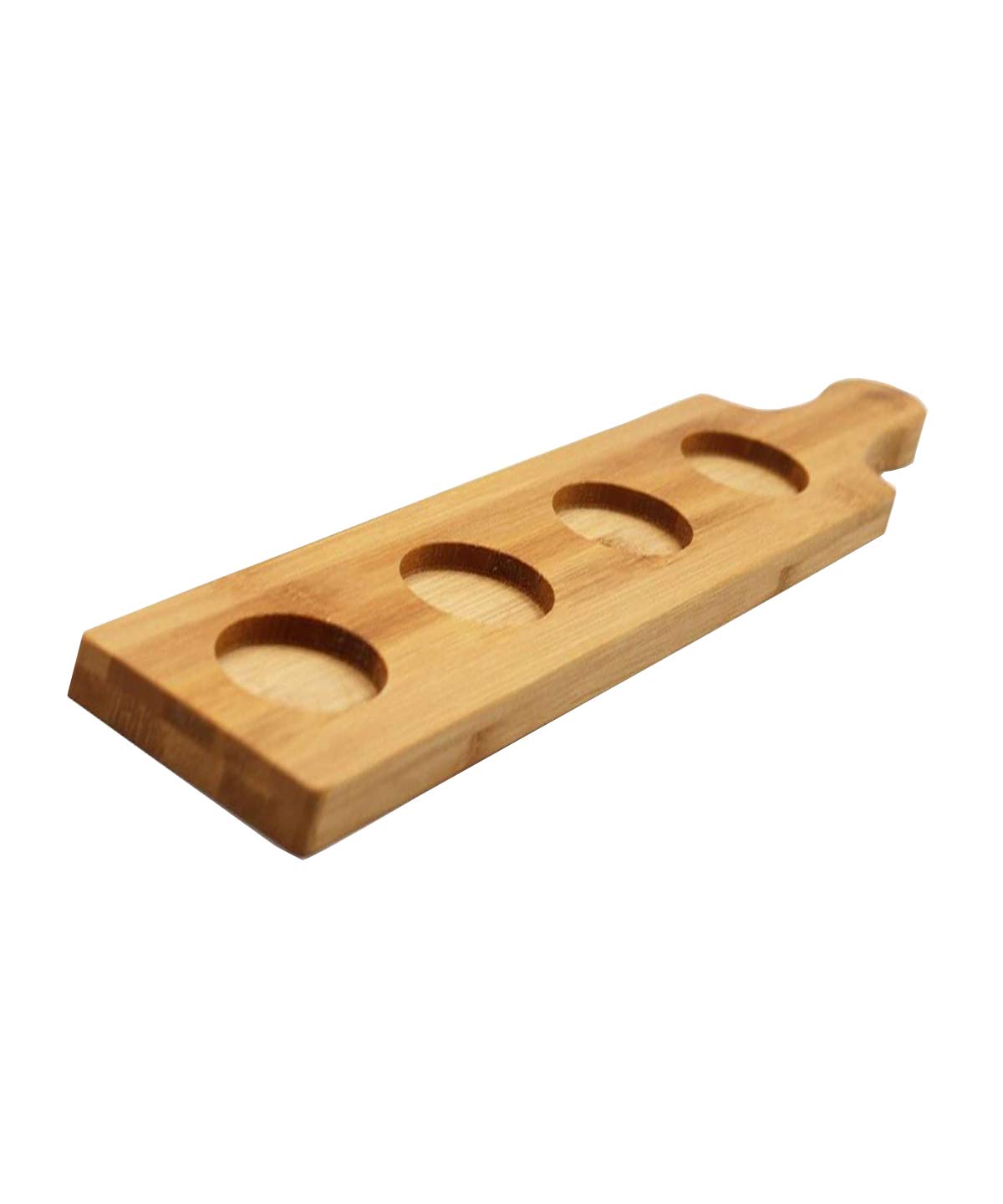 4-Piece Wooden Beer Tasting Flight Board Set - Natural Wood Sampler Paddle with Glass Holders - Perfect for Craft Beer Tasting, Home Brewing & Pub Parties