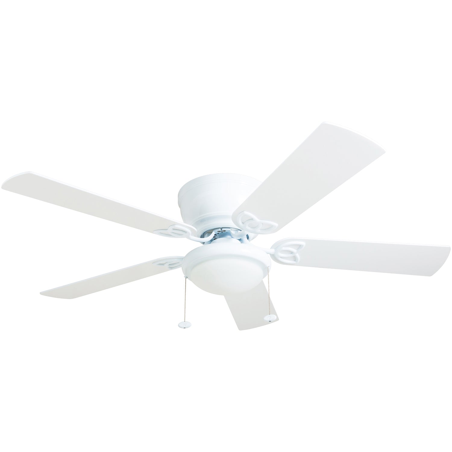 52 Inch Benton White Ceiling Fan with Pull Chain - Energy Efficient Indoor Cooling for Living Room, Bedroom & Office