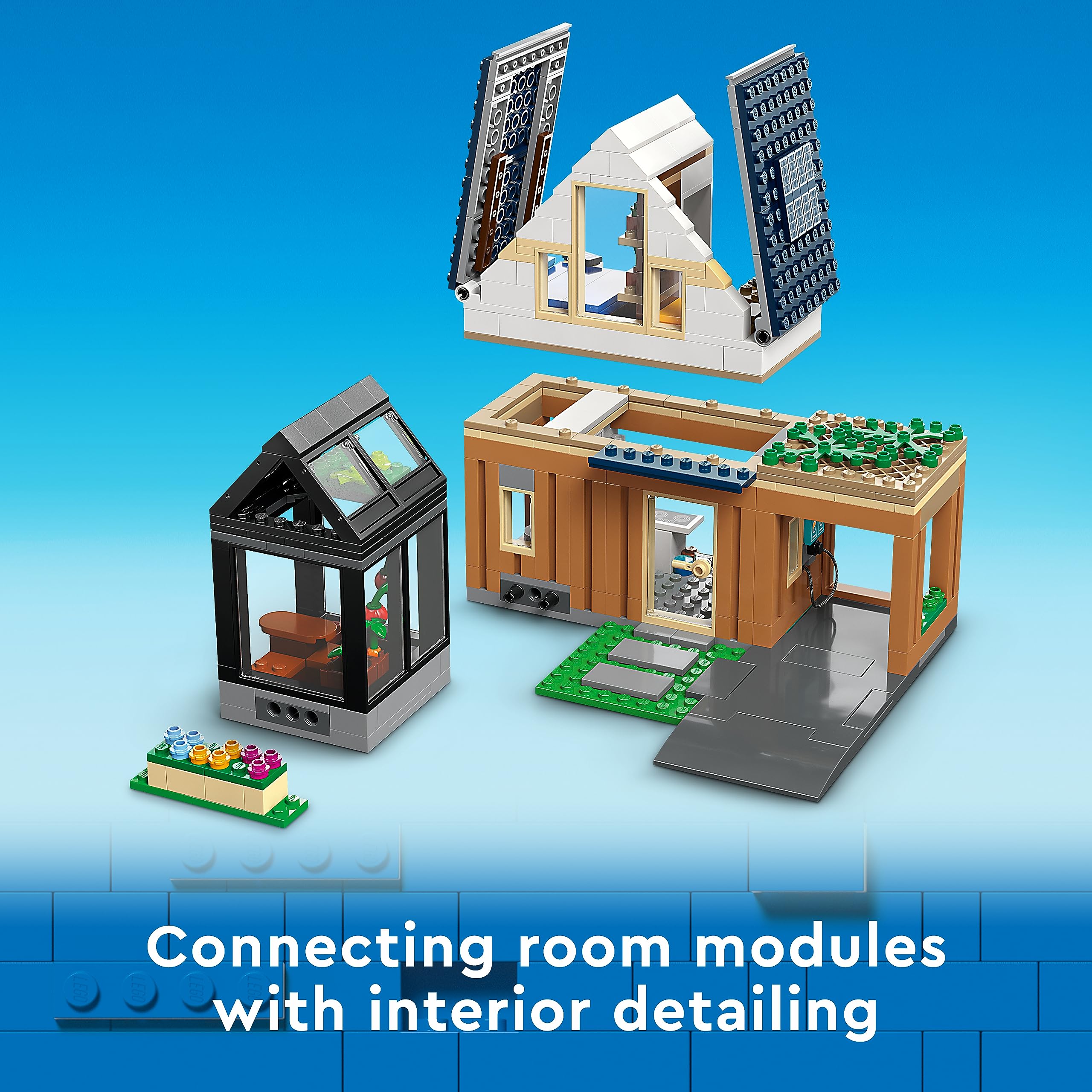 LEGO My City Family House and Electric Car 60398 Building Toy Set with Kitchen, 2 Bedrooms, Greenhouse & Solar Panels - Includes 3 Minifigures & Puppy - Creative Construction Gift for Kids Ages 6+ - Perfect for Imaginative Play, STEM Learning & Family Bonding Activities