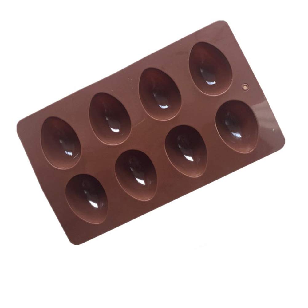 INOOMP 2-Pack 8-Cavity Egg Shaped Silicone Molds for Easter - Perfect for Making Chocolate Candies, DIY Desserts & Holiday Baking (Easter Egg Candy Molds, Chocolate Molds, Baking Supplies)