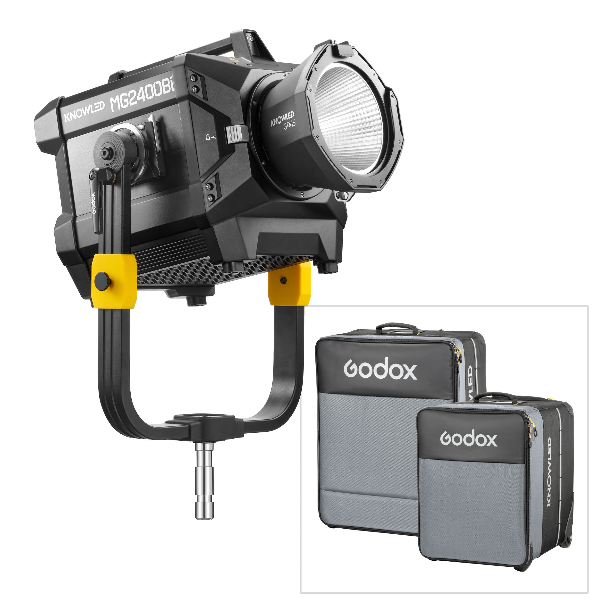 KNOWLED MG2400Bi K1 Bi-Color COB LED Video Light Kit with Soft Case for Film, Photography & Broadcasting - Professional Studio Lighting for YouTube, Live Streaming & Cinematography