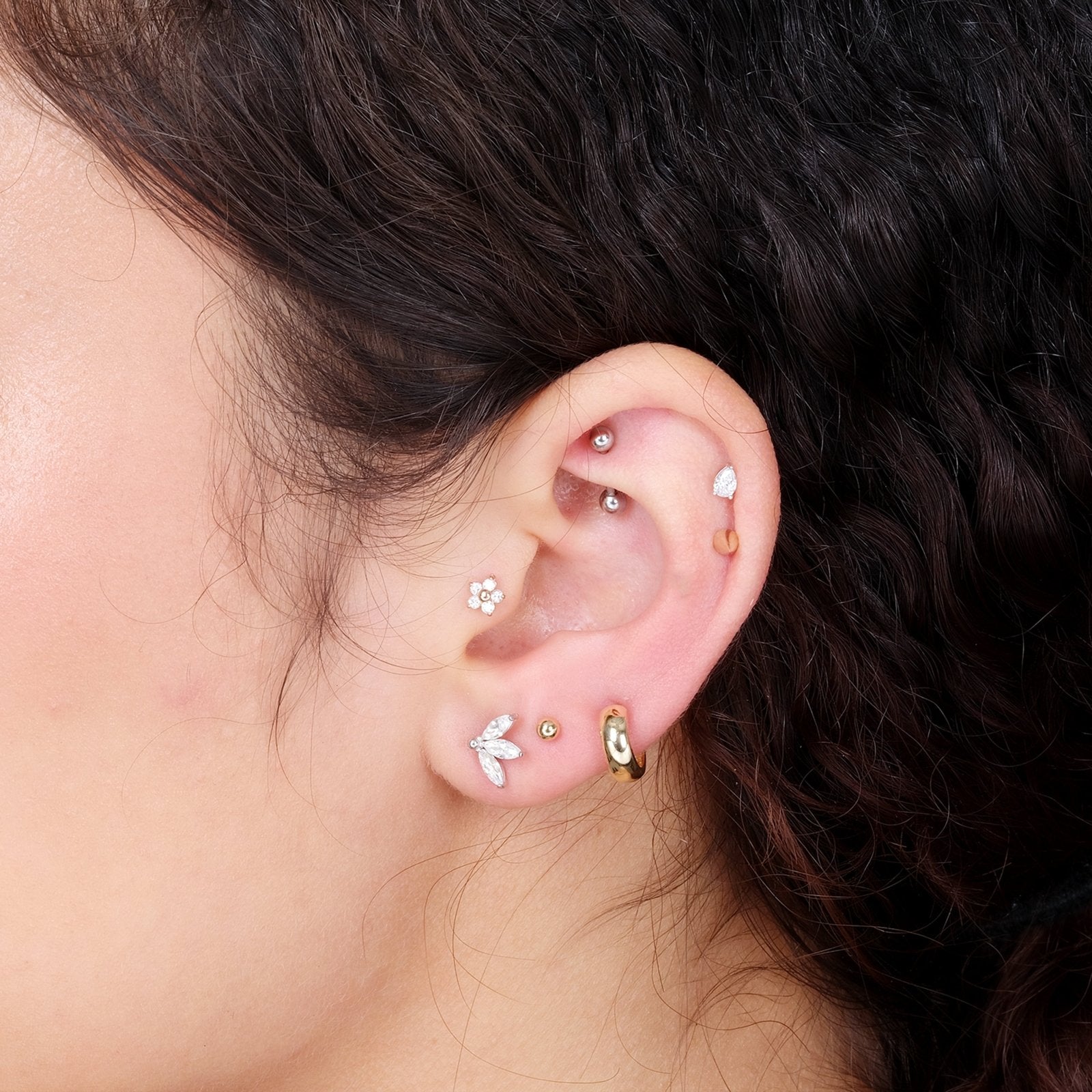 14K Yellow Gold Bubble Hoop Illusion Ear Cuff - Minimalist Cartilage Earring for Women | Perfect for Everyday Wear, Parties & Special Occasions