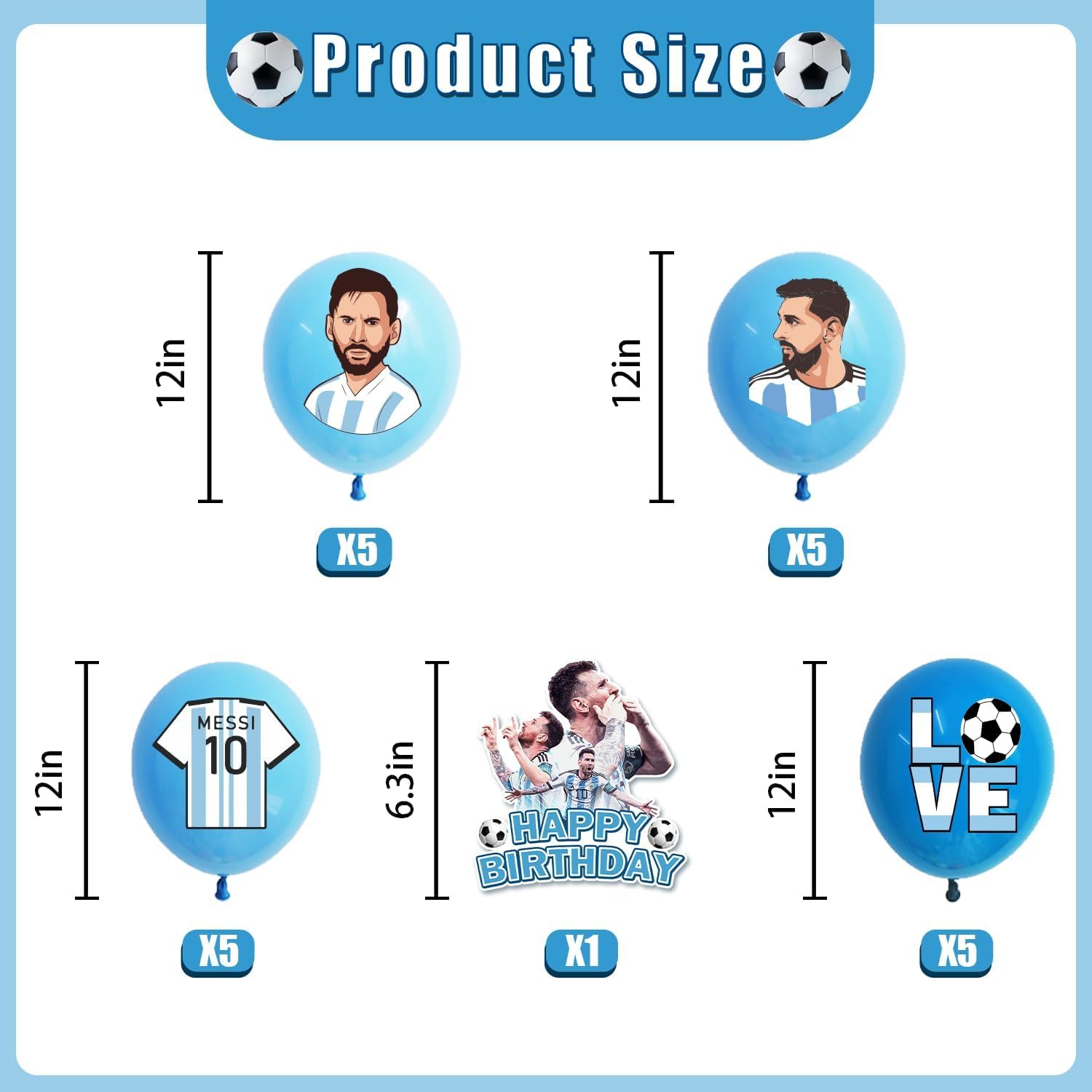 Soccer Birthday Party Decorations Kit - Includes Banner, Balloons, Cake Toppers & Party Favors for Kids & Adults | Perfect for Football Themed Birthday Celebrations, Baby Showers & Team Parties