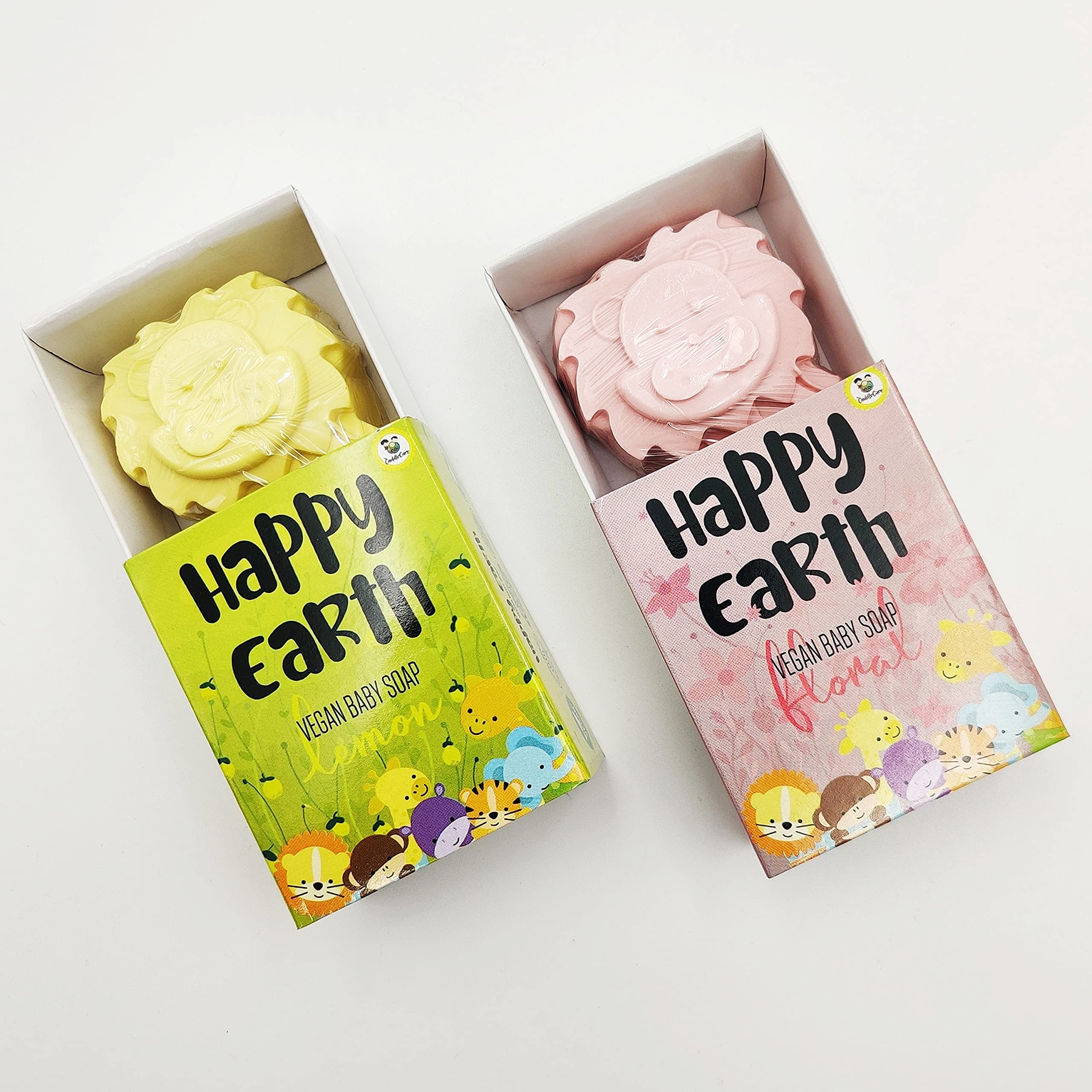 **CuddleCare Happy Earth Vegan Baby Bath Soap with Organic Coconut Oil & Lemon Oil – 100% Natural, Chemical-Free, Gentle for Newborns & Sensitive Skin – Perfect for Daily Bathing & Relaxation**