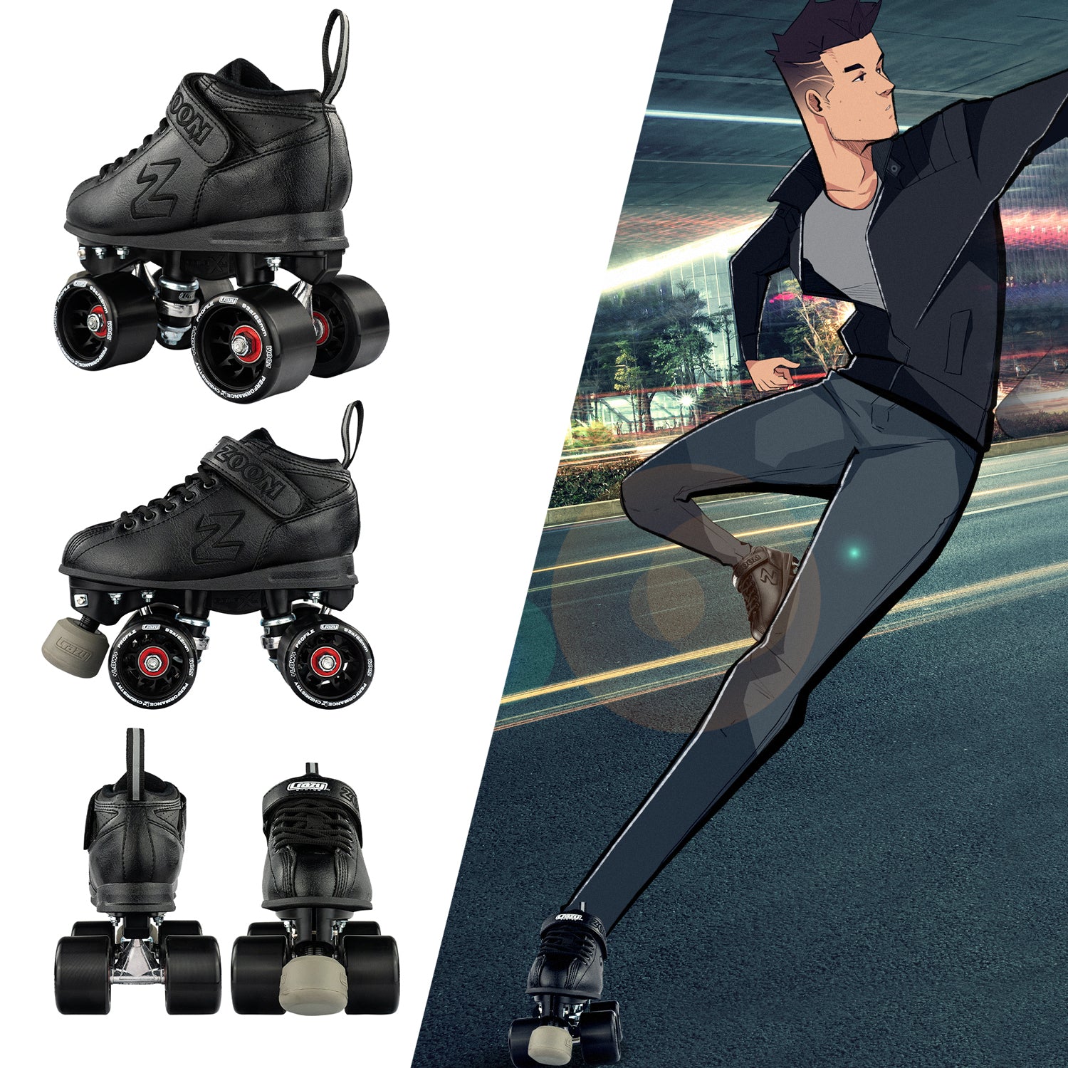 Crazy Zoom Roller Skates for Adults - High Speed Outdoor & Indoor Skates with LED Wheels - Perfect for Fitness, Rink Skating & Fun Night Rides