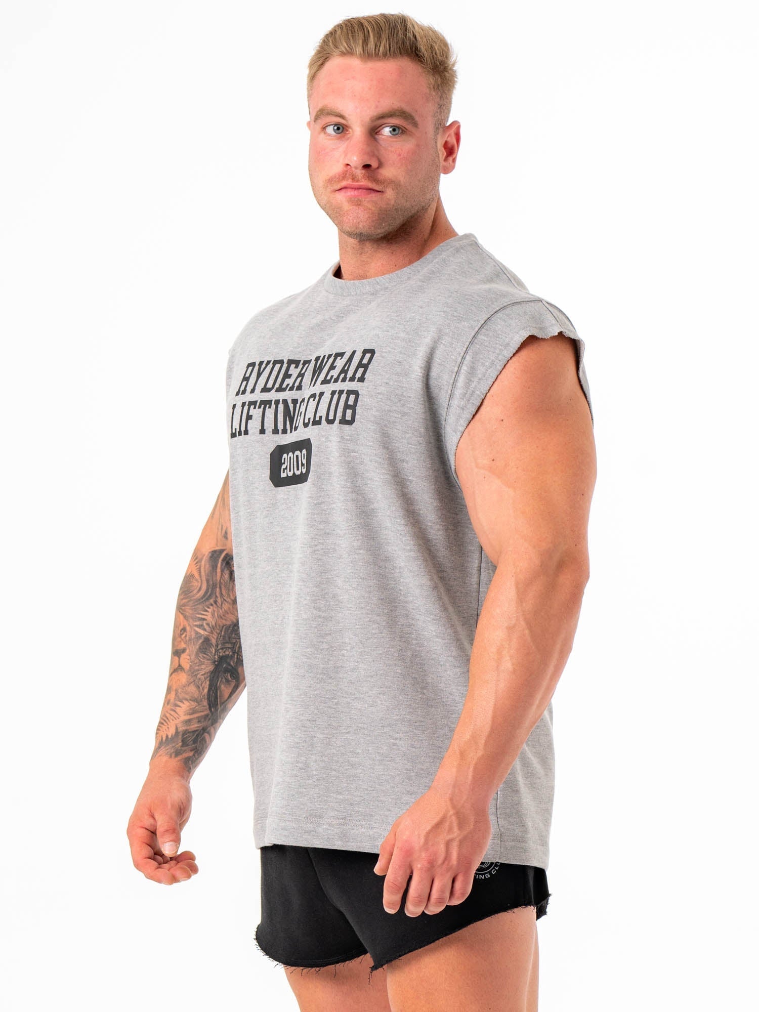 Cut Off Muscle Tank Top - Grey Marble for Men & Women | Gym Workout, Running, Yoga & Casual Wear