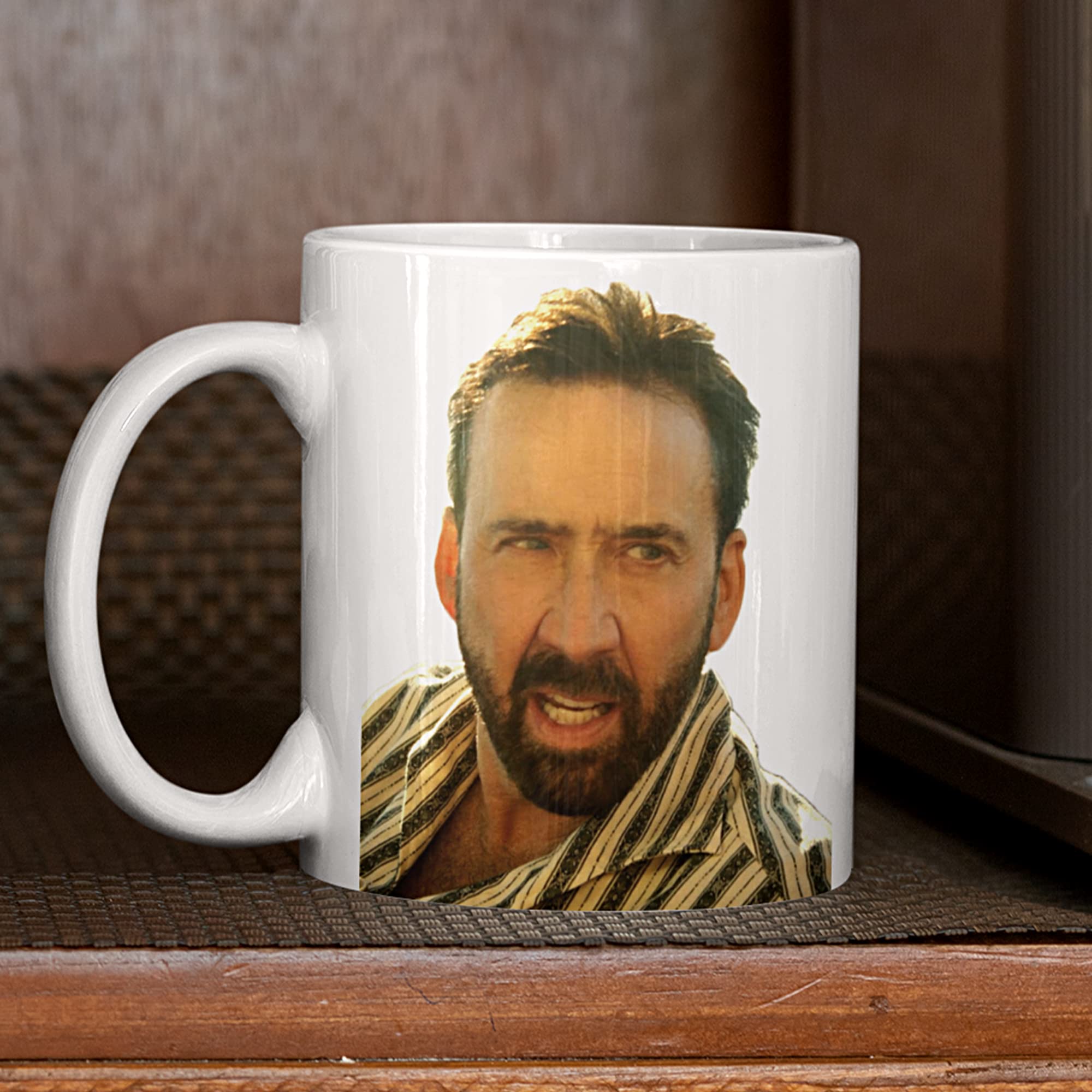 Pedro Pascal & Nicolas Cage Double Sided Coffee Mug - The Unbearable Weight of Massive Talent Inspired Funny Meme Mug - 11oz White Ceramic Cup for Coffee, Tea - Perfect Gift for Movie Fans & Pop Culture Lovers