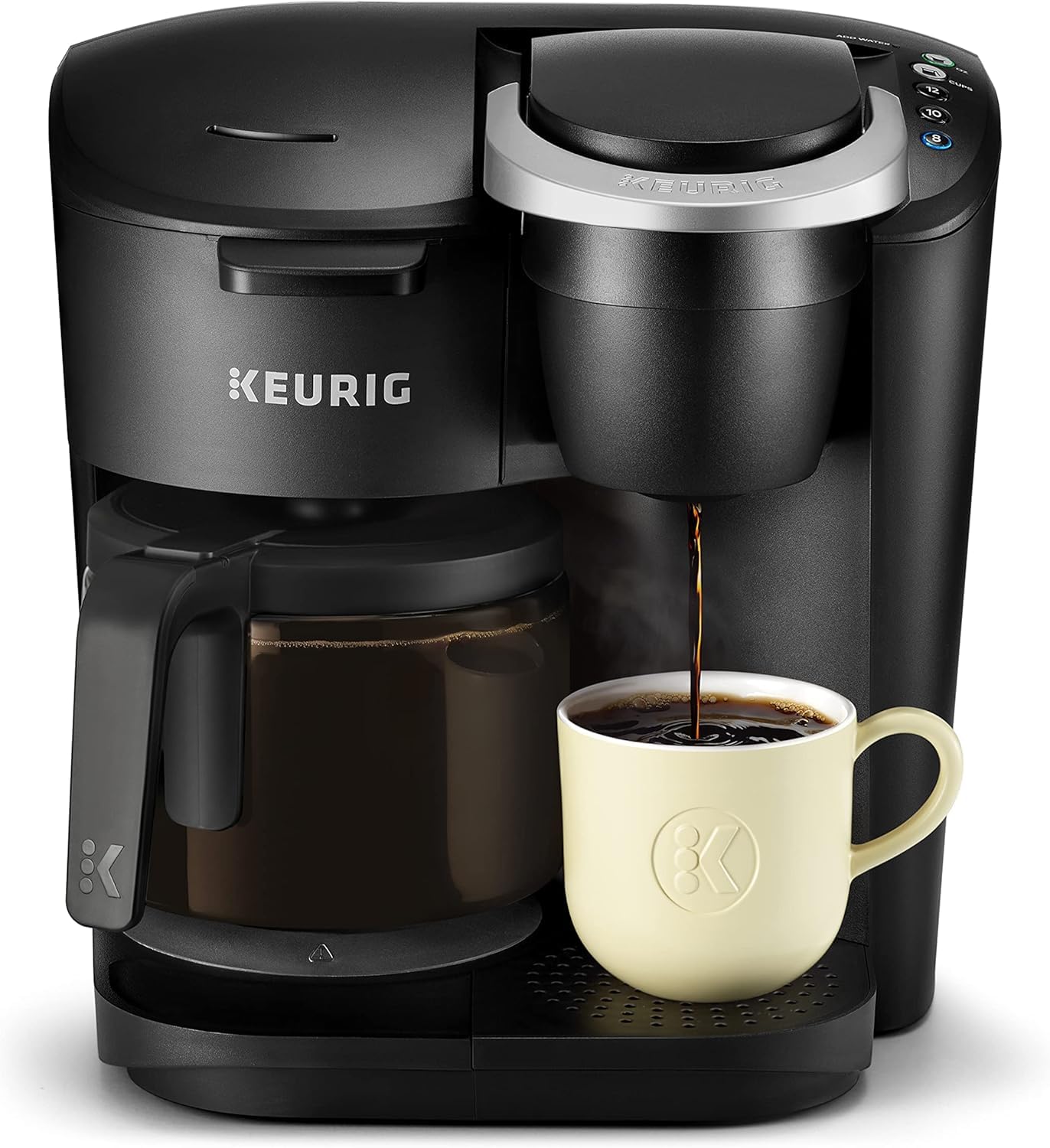 Keurig K-Duo Essentials Single Serve & Carafe Coffee Maker - Brews 12 Cups for Home or Office Use - Compatible with K-Cup Pods & Ground Coffee