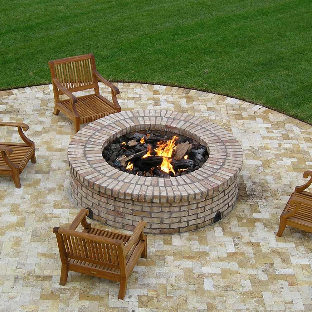 AFG Match Lit Fire Pit Burner Kit - 30 Inch Round Natural Gas Burner with Polished Chrome Finish, Flange, Key, Valve & Flex Line - Perfect for Outdoor Patio, Backyard Gatherings & Camping (SS-FR-30KIT-NG-MSCB)