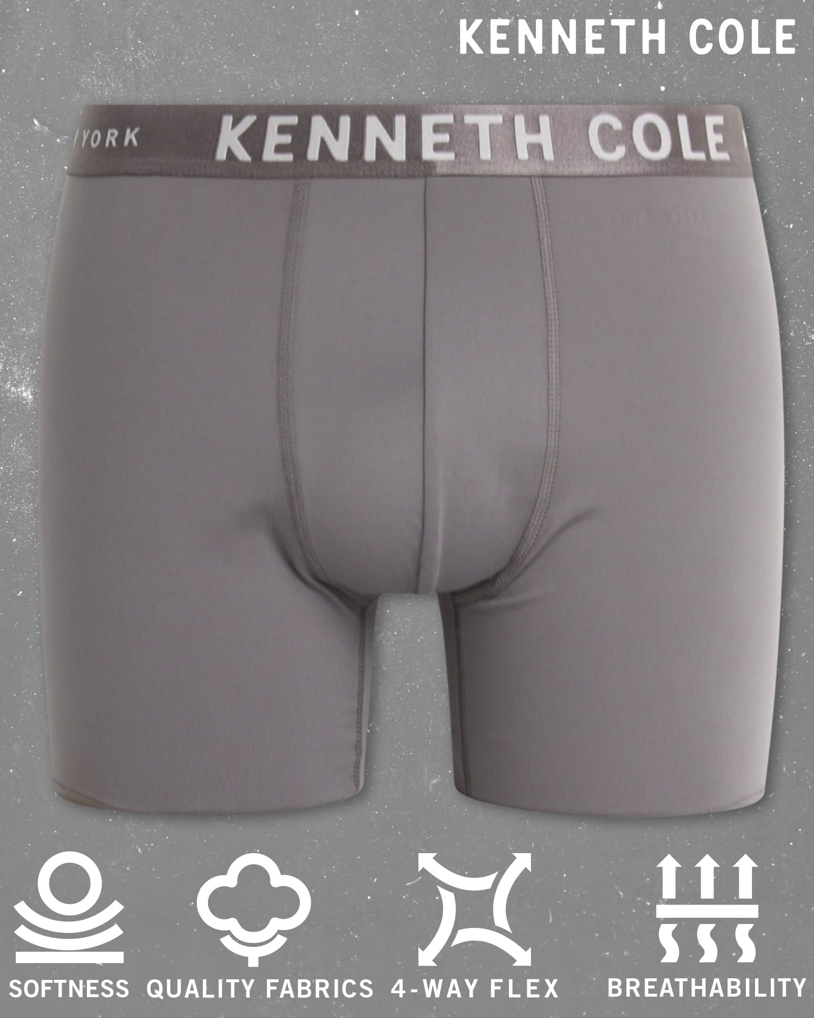 Kenneth Cole Men's Boxer Briefs 3-Pack - Soft Stretch Comfort Underwear with Contour Pouch for Support - Breathable Performance Boxers for Everyday Wear (S-XL) - Perfect for Workout, Office & Casual Wear