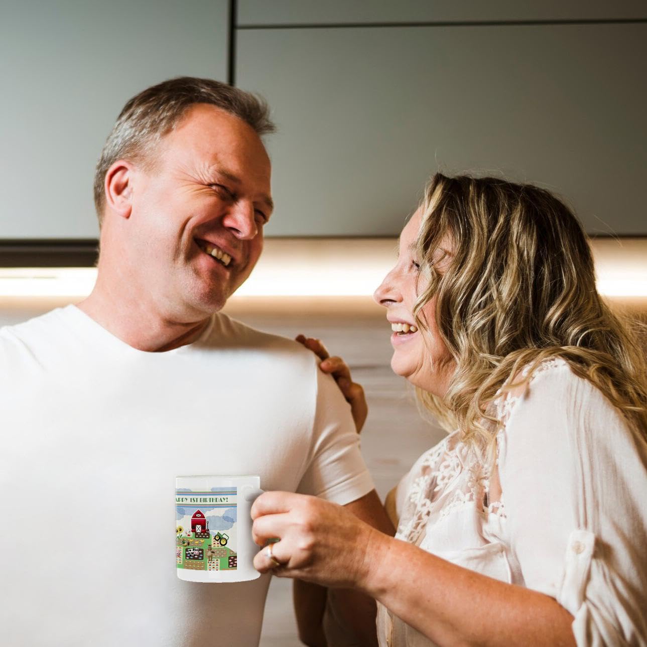1st Birthday Farm Mug - 15oz Ceramic Cup with Barn & Animals for Kids Party