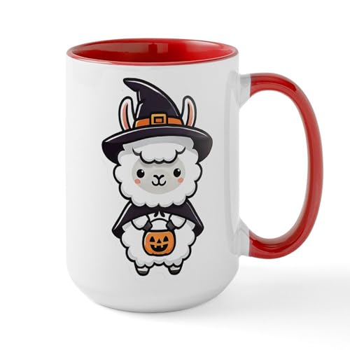 White/Red Inside - Cute Halloween Llama