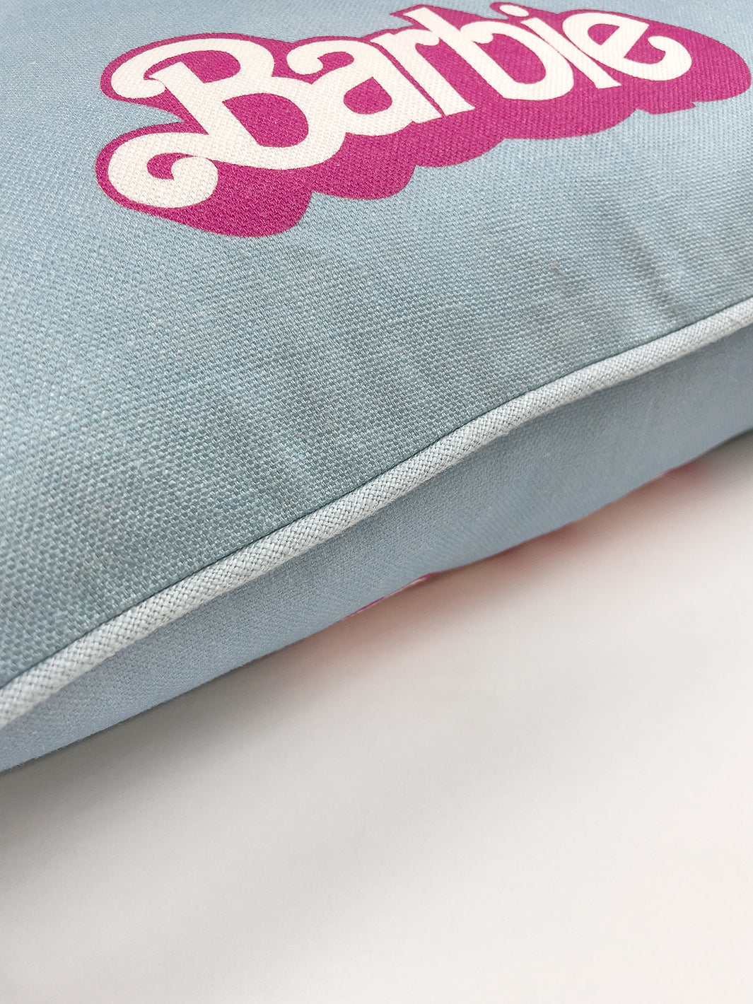 80s Barbie™ Logo Fabric by Barbie™ - Baby Blue Retro Print - Perfect for Doll Clothes, Quilting & DIY Craft Projects
