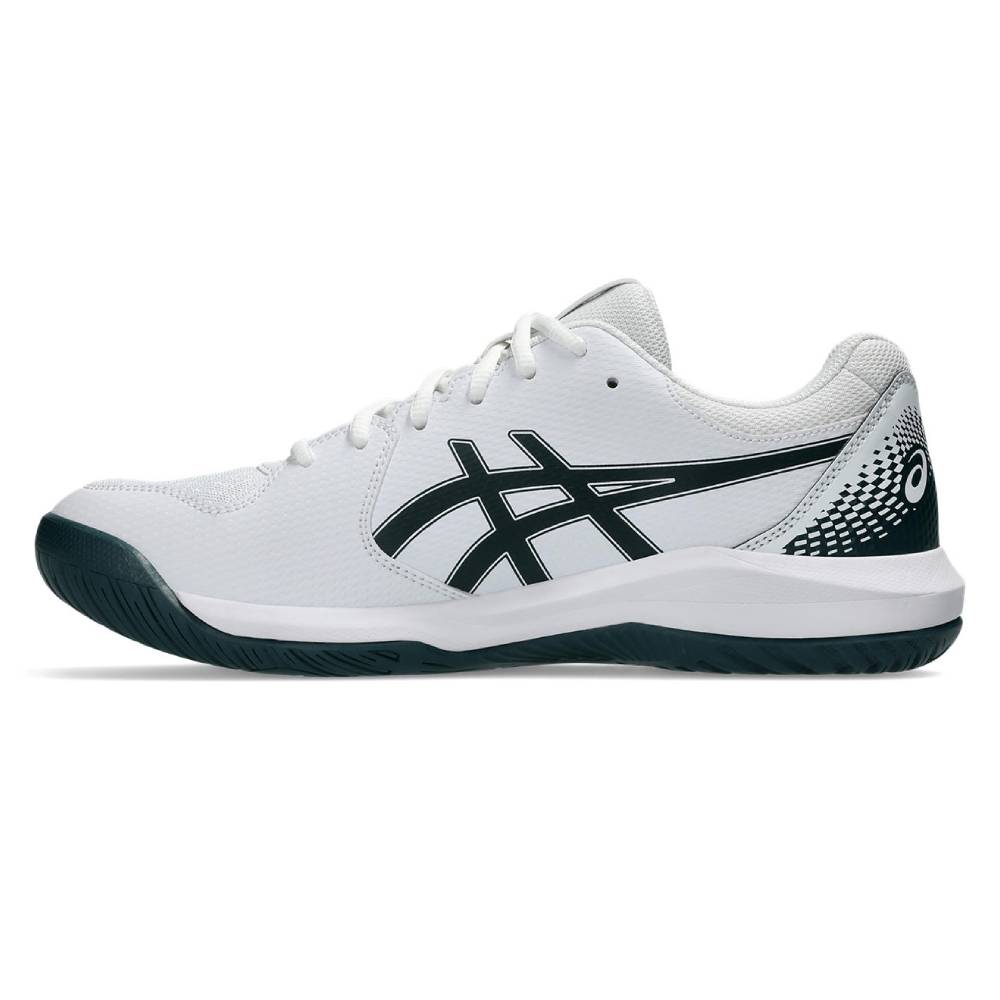 ASICS Gel-Dedicate 8 Wide Men's Tennis Shoes - White/Saxon Green - Breathable Court Sneakers for Tennis, Pickleball & Casual Wear