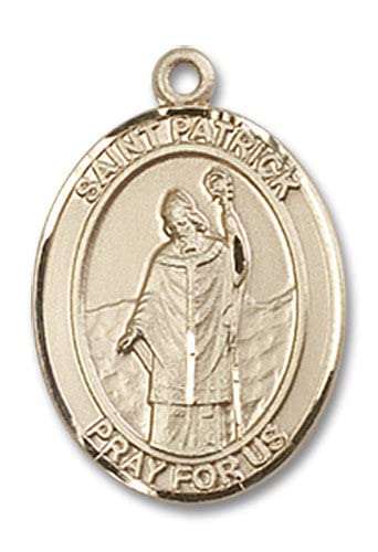 14kt Gold Filled St. Patrick Catholic Medal Pendant Necklace for Men & Women - Religious Jewelry Gift for Baptism, Confirmation & Daily Wear