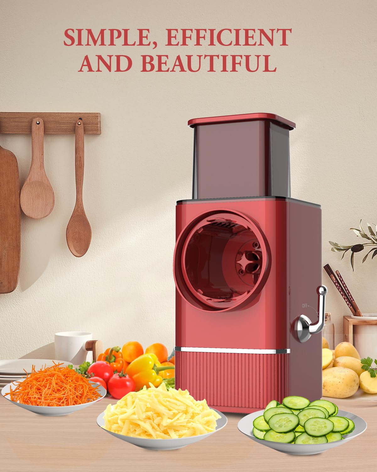 Electric Cheese Grater & Vegetable Shredder - 8 Multi Blades Automatic Food Processor for Block Cheese, Potatoes, Carrots, Fruits & Nuts | Perfect for Salads, Pizza Toppings, Baking & Meal Prep