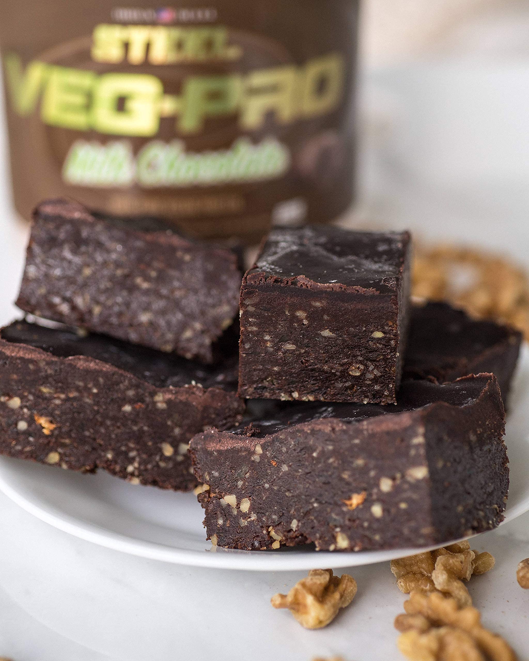 Steel Supplements Veg-PRO Vegan Protein Powder - Milk Chocolate Flavor, 25 Servings (1.65lbs) | Organic Plant-Based Protein with BCAA Amino Acids | Gluten Free, Dairy Free, Low Carb | Perfect for Post-Workout Recovery & Muscle Building