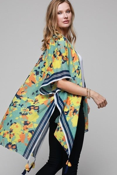 Spring Time Daffodil Kimono - Floral Japanese Robe for Women | Perfect for Loungewear, Yoga & Spring Photoshoots