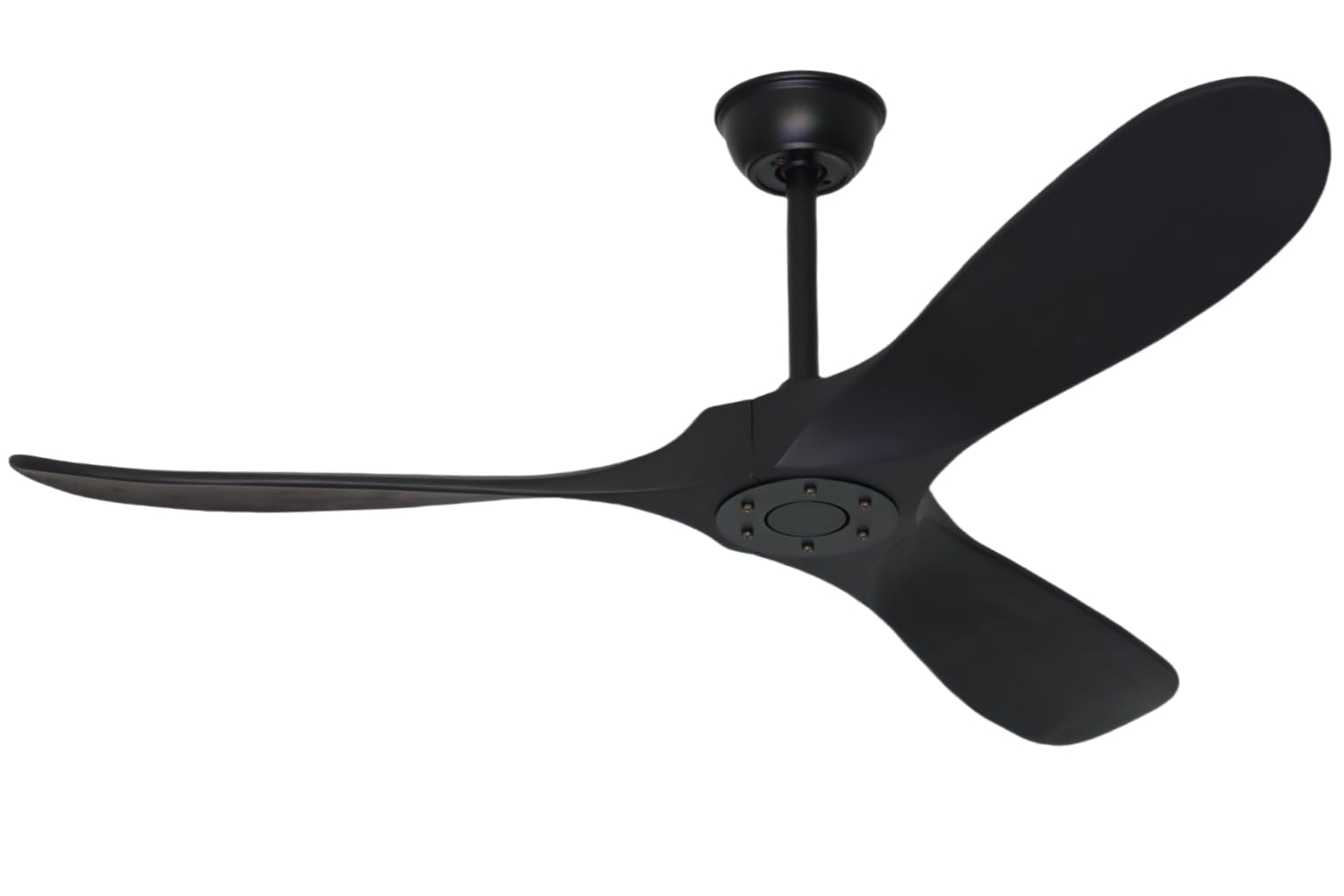 Goozegg 52 Inch Black Ceiling Fan with Remote Control - 3 Solid Wood Blades, Energy Efficient DC Motor, No Lights - Perfect for Living Room, Bedroom & Outdoor Spaces