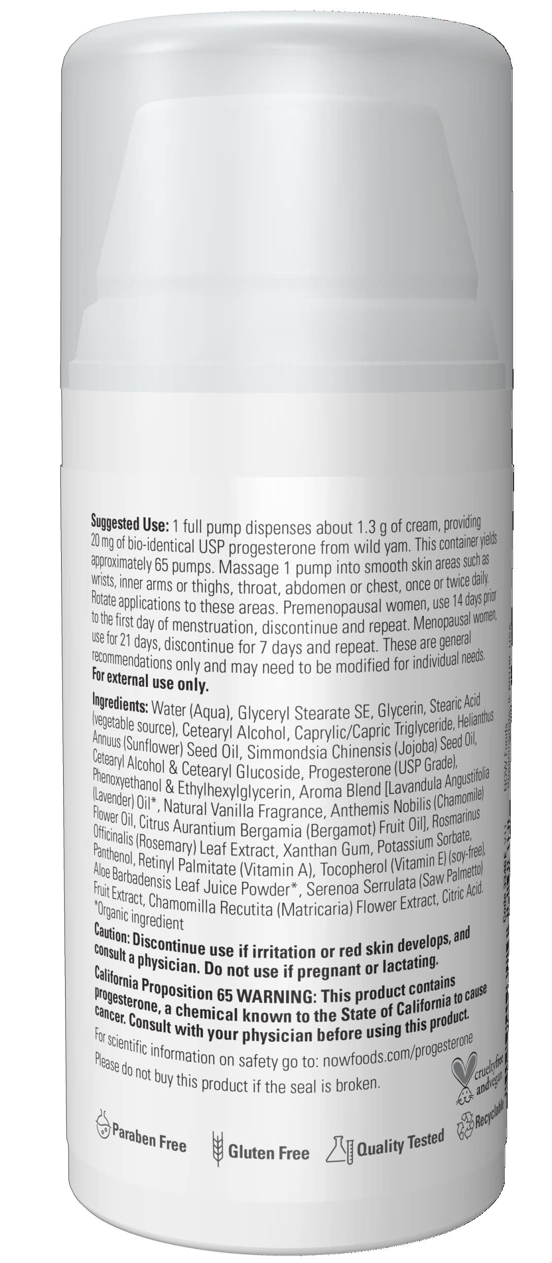 Now Foods Liposomal Progesterone Cream - Natural Hormone Balance for Women, Calming Lavender Scent, 3 oz (85g) | Supports Menopause Relief, PMS Symptoms & Skin Hydration