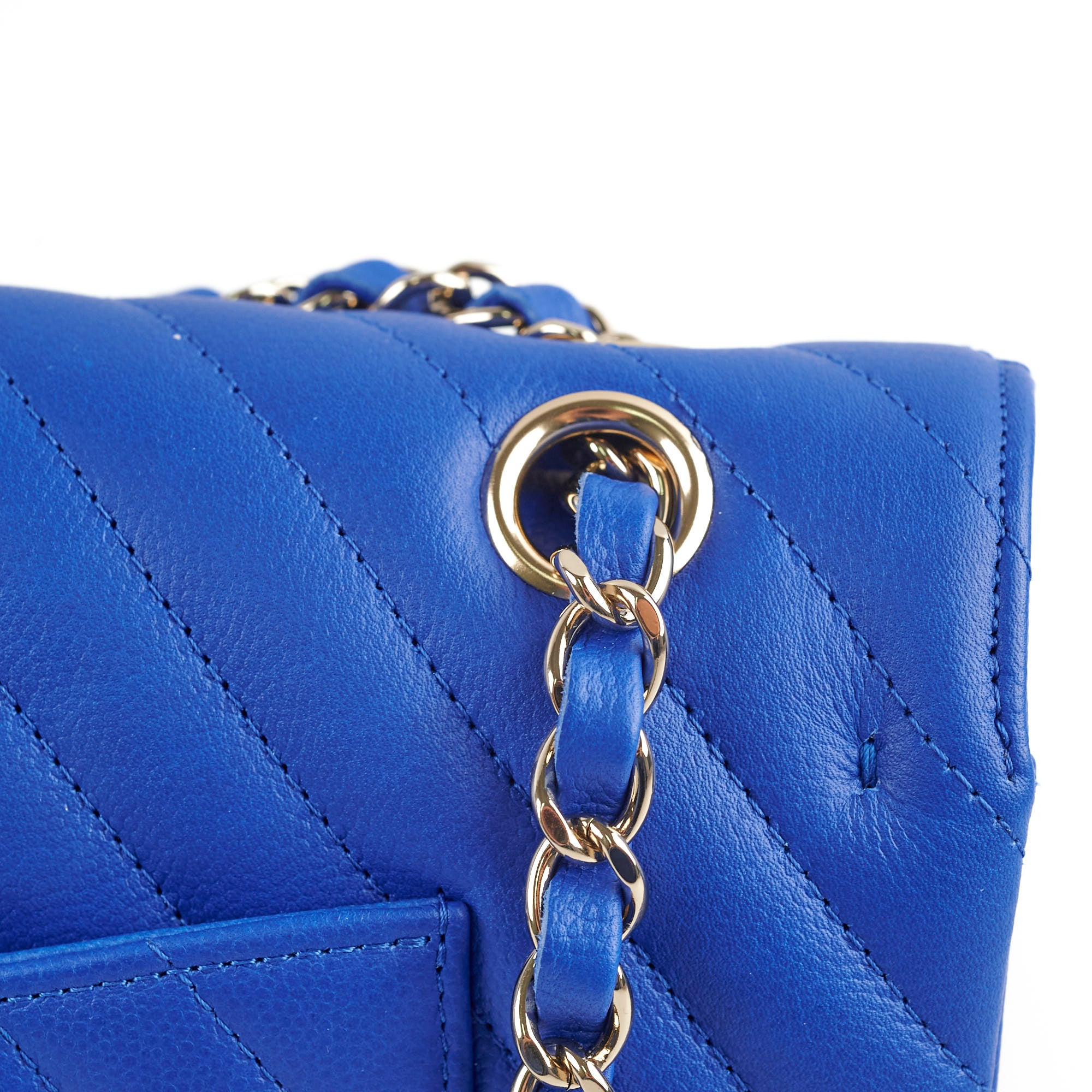 Chanel Medium/Large Caviar Chevron Classic Cobalt Blue Handbag 2021 - Luxury Designer Shoulder Bag for Women, Perfect for Parties, Weddings & Special Occasions