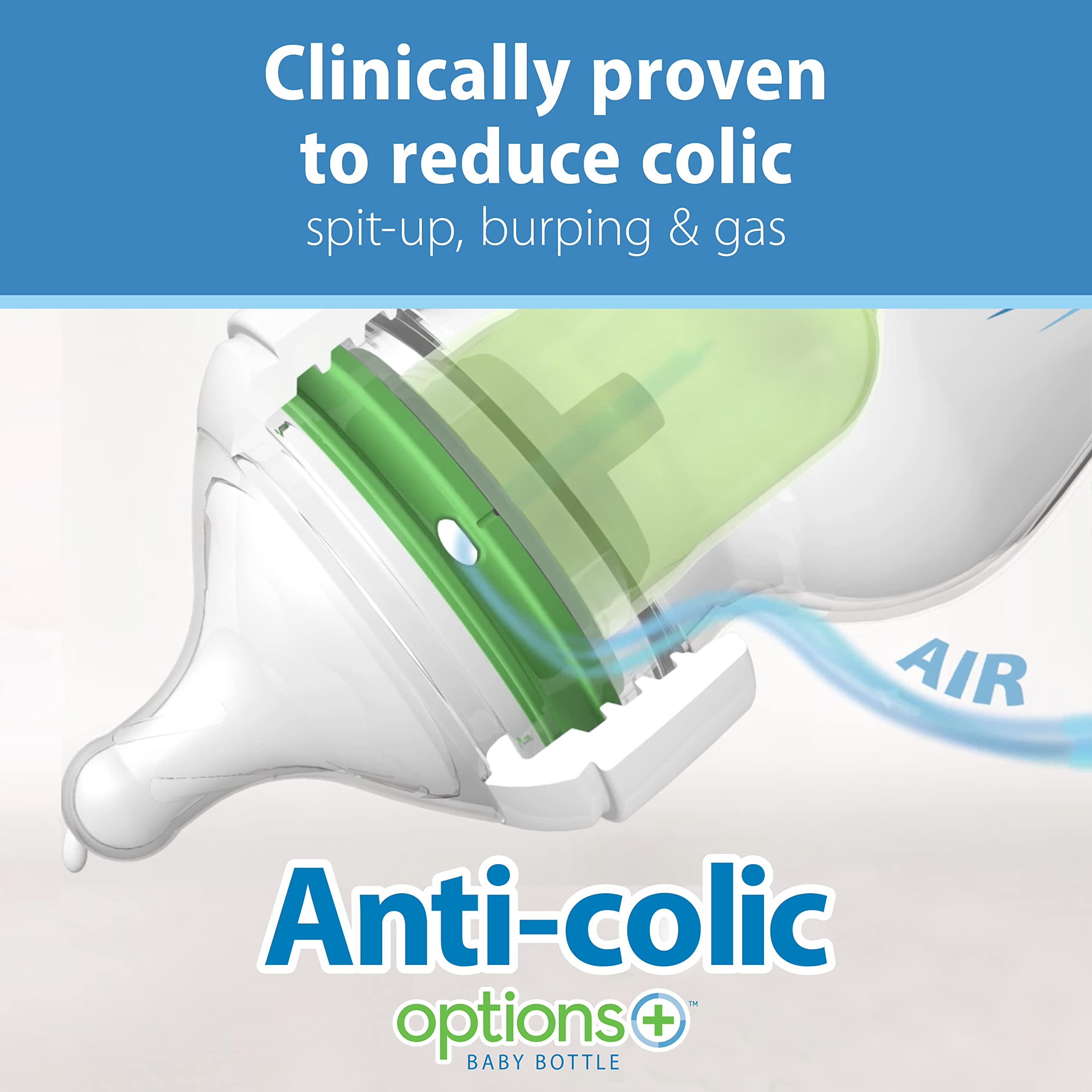 Dr. Brown's Natural Flow Anti-Colic Baby Bottles 9oz (270ml) - 6 Pack with Level 1 Slow Flow Nipple + Bonus 2 Level 2 Nipples & 2 Sippy Spouts - BPA-Free Wide Neck Bottles for Breastfed Babies - Ideal for Newborns, Infants & Toddlers for Feeding, Travel & Daycare Use