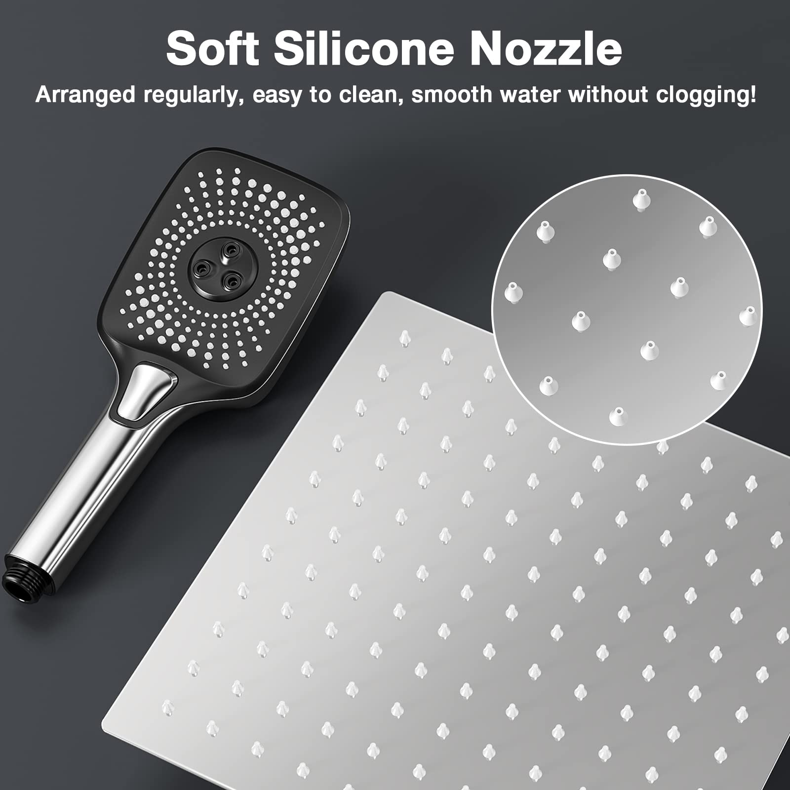 10-inch Rainfall Shower System with Handheld - 3 Function Chrome Stainless Steel Pressure Balance Shower Faucet Set for Bathroom Remodel & Spa-Like Experience