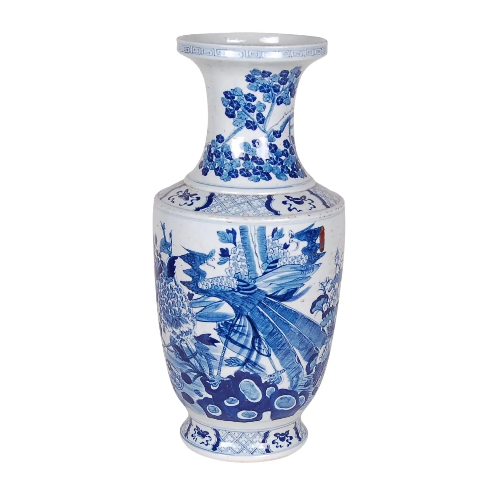 Exquisite Blue and White Porcelain Peacock Vase - Handcrafted Chinese Ceramic Home Decor for Living Room, Dining Table, or Wedding Centerpiece