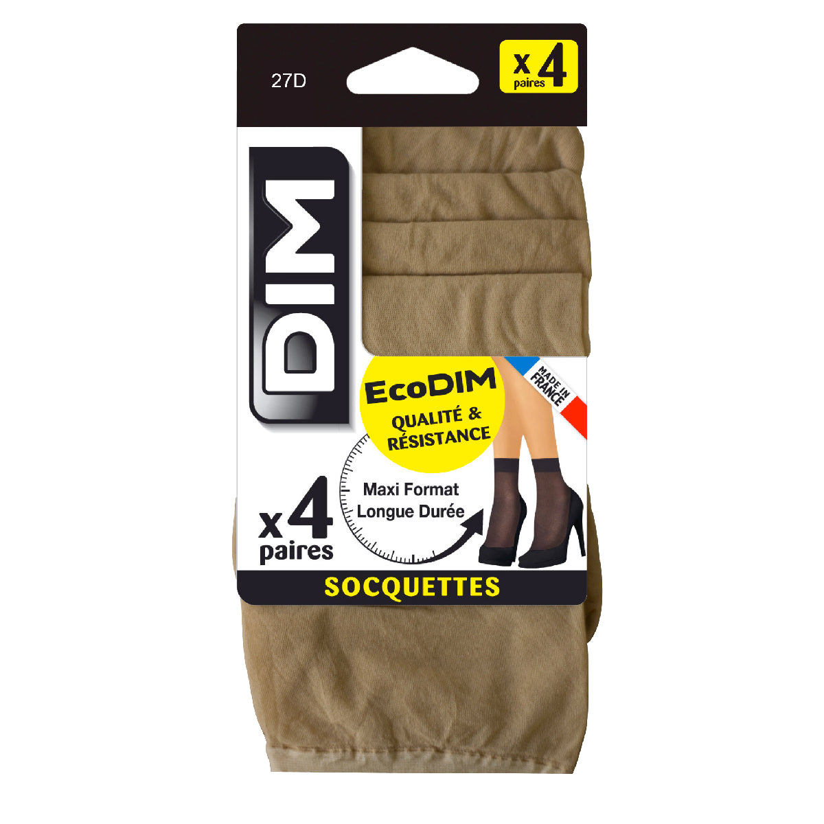 4 Pairs of EcoDIM Faux Suede Semi-Opaque 30D Socks - Soft & Comfortable for Daily Wear, Work, and Casual Outfits
