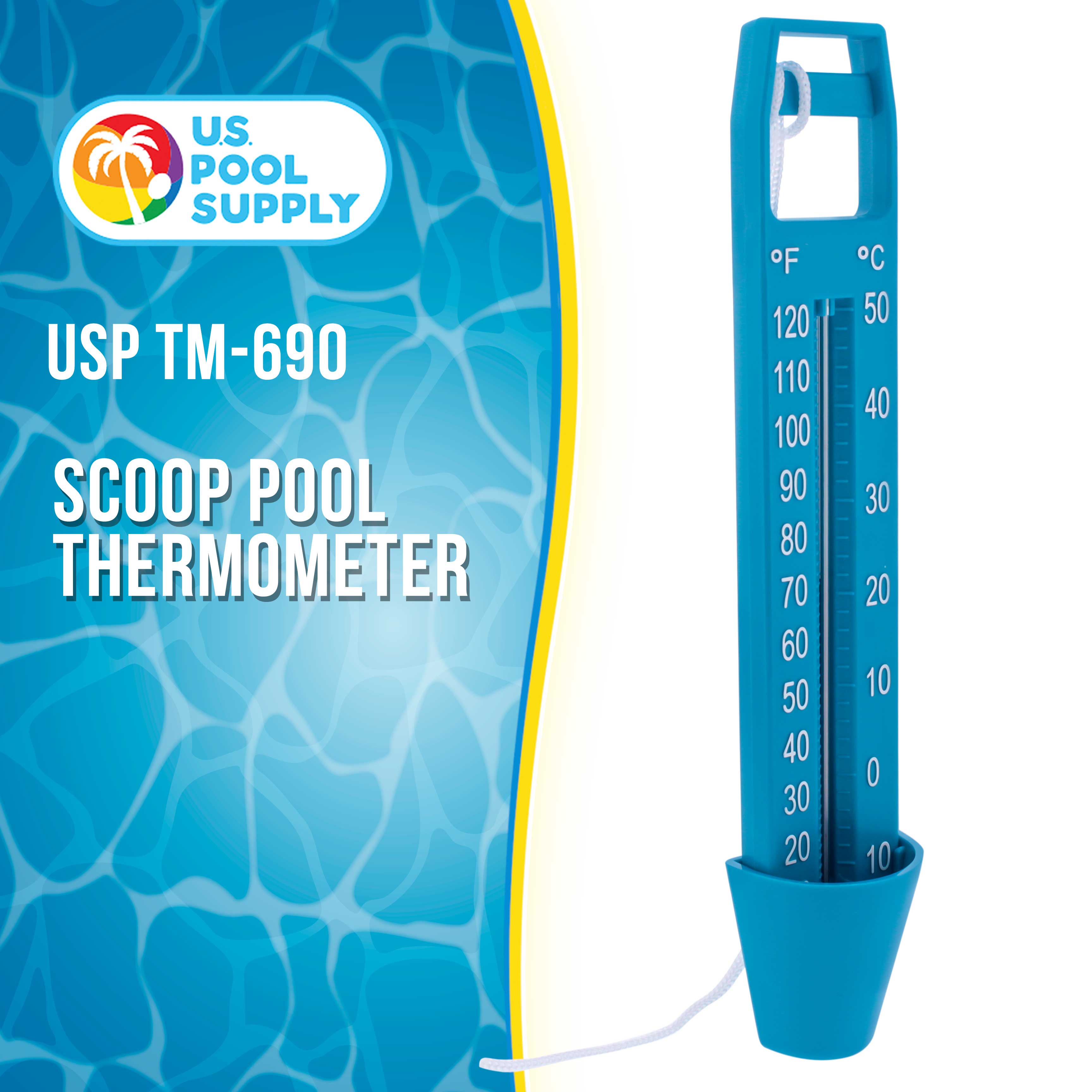 U.S. Pool Supply® Jumbo Easy-to-Read Pool Thermometer - Floating & Digital Temperature Gauge for Swimming Pools, Hot Tubs & Spas | Perfect for Summer Swimming & Water Maintenance