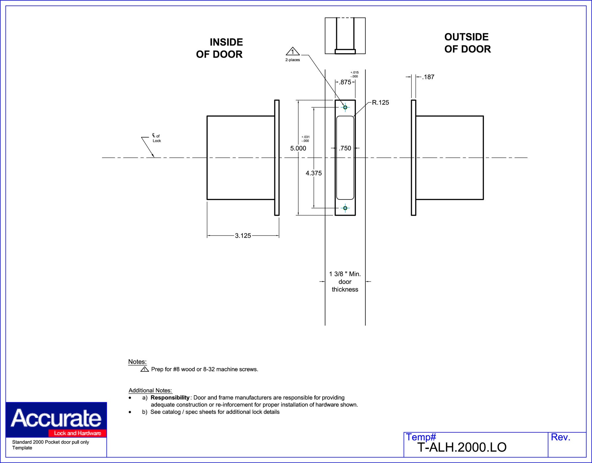 Accurate 2000 Spring Loaded Edge Pull - Heavy Duty Drawer & Cabinet Handle for Kitchen, Office & Furniture Installation