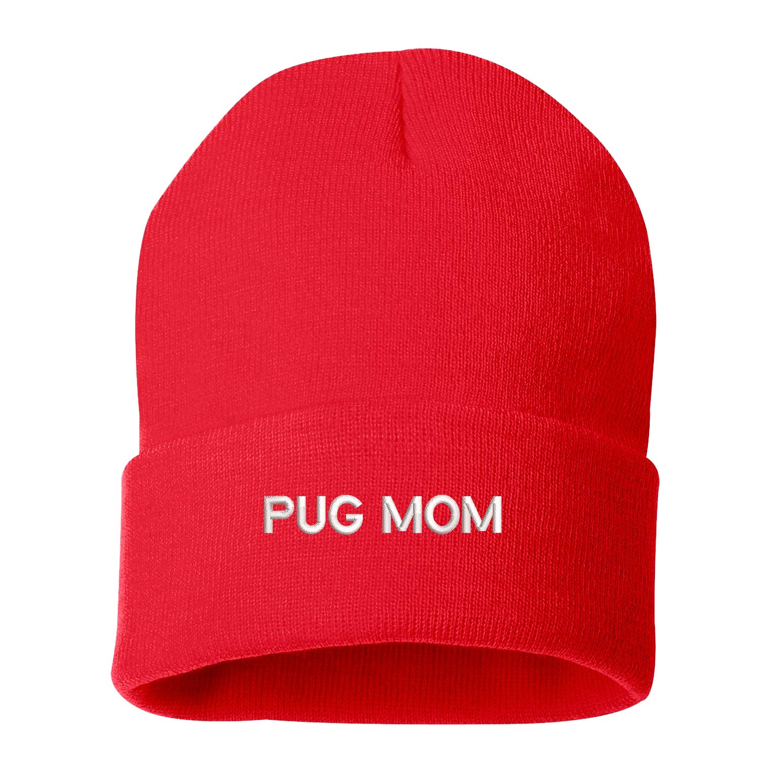Pug Mom Hat - Cute Pug Dog Mom Beanie for Women - Perfect Gift for Dog Lovers & Winter Fashion Accessory