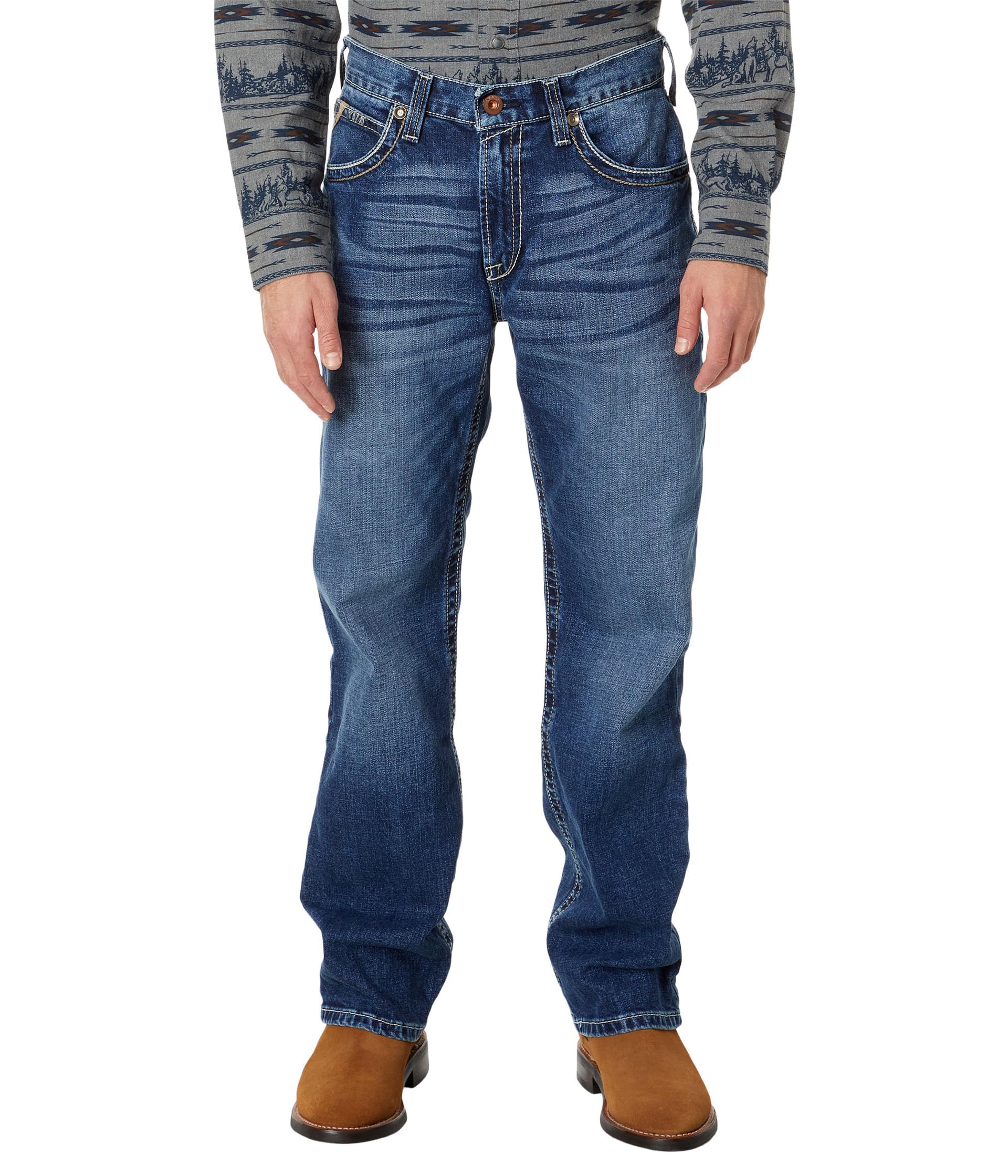 ARIAT Men's M2 Relaxed Stretch Adkins Boot Cut Jean - Comfortable Western Denim Pants for Cowboy Work & Riding | Perfect for Ranch, Rodeo & Outdoor Activities