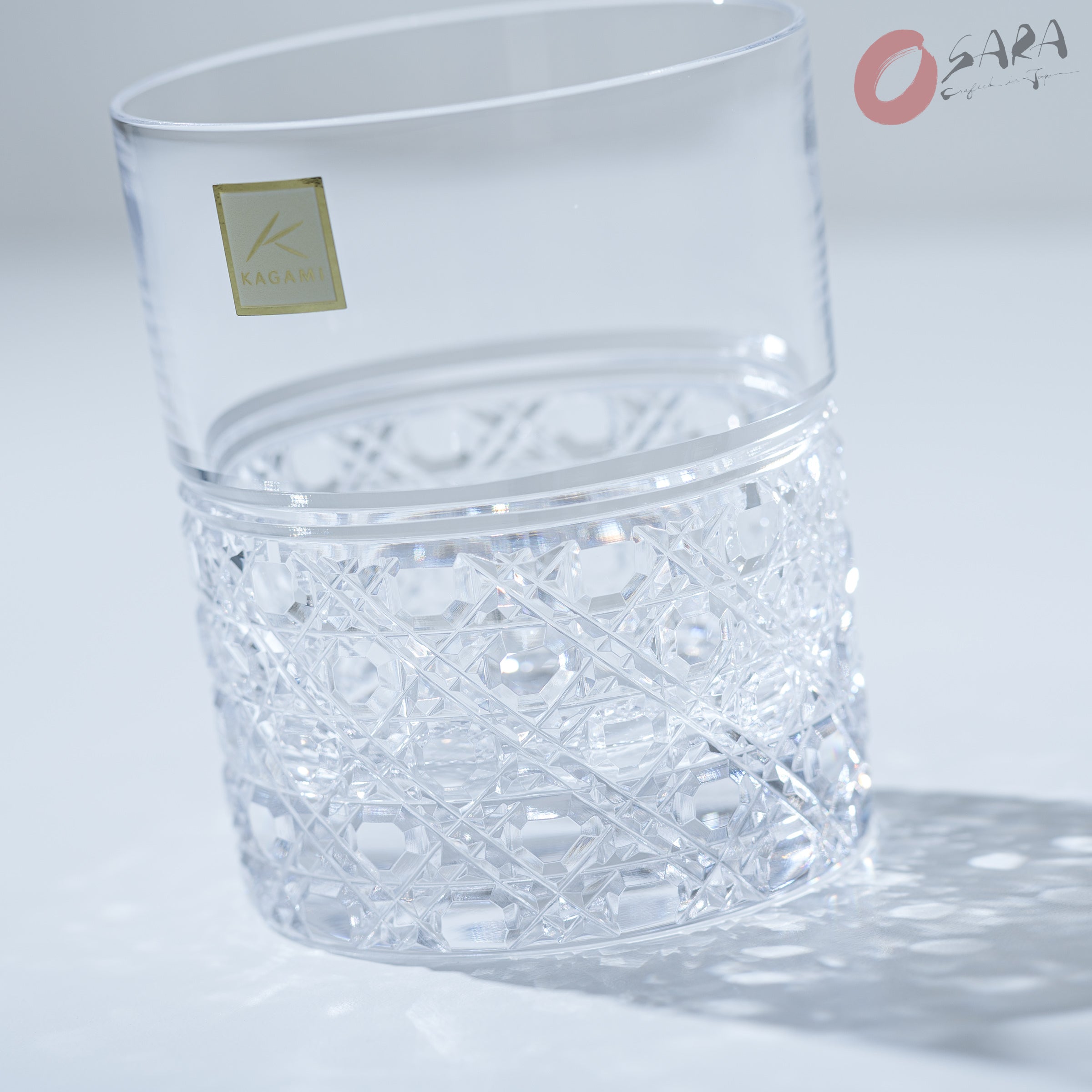 Premium KAGAMI Crystal Japanese Handmade Whiskey Rocks Glass Set - 240ml - Elegant Barware for Bourbon, Scotch & Cocktails - Perfect Gift for Whiskey Lovers & Home Entertaining