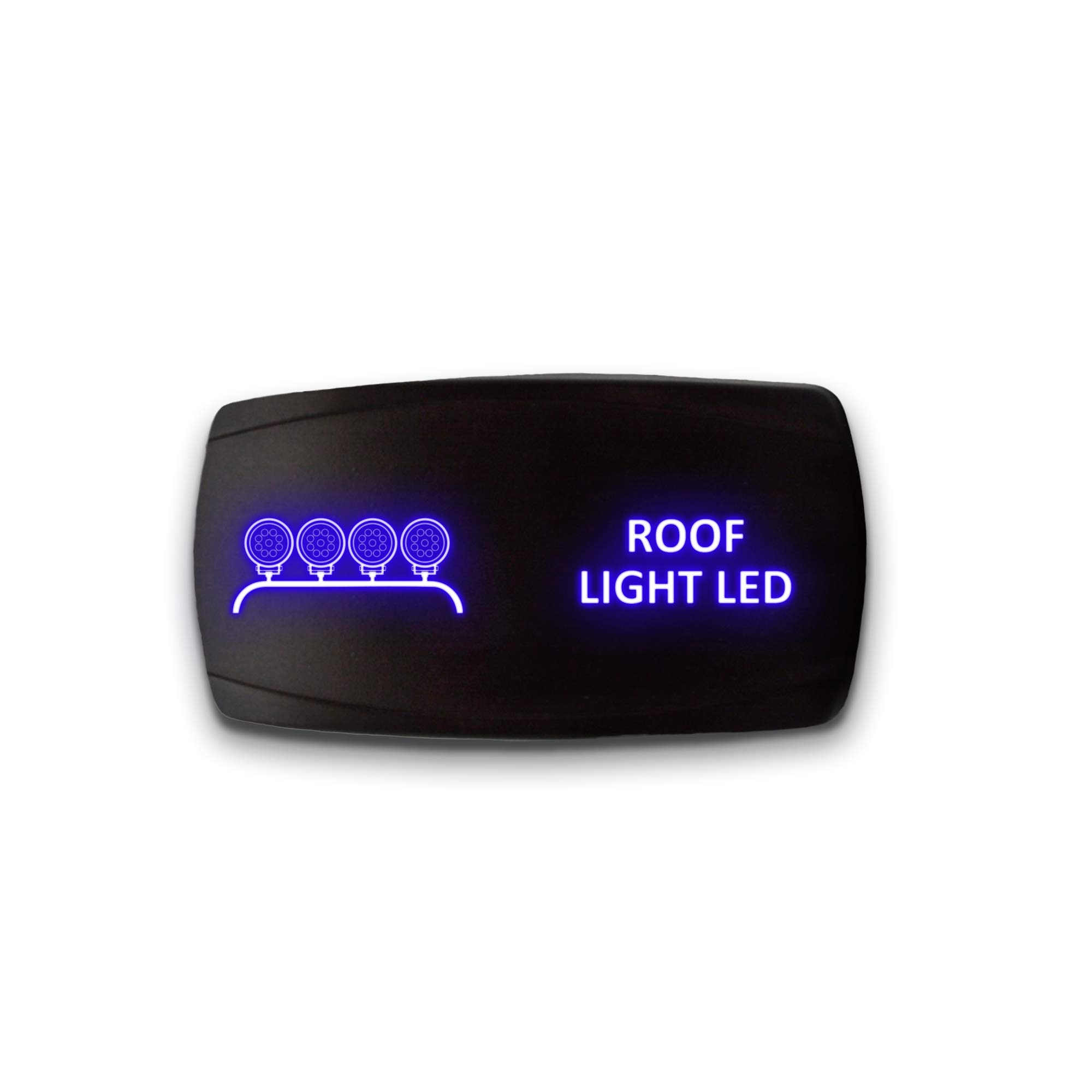 STARK 5-PIN Horizontal Blue LED Roof Light Rocker Switch - 20A 12V ON/OFF Laser Etched for Dual Lights | Perfect for Off-Road Vehicles, Marine Boats & RV Lighting Systems