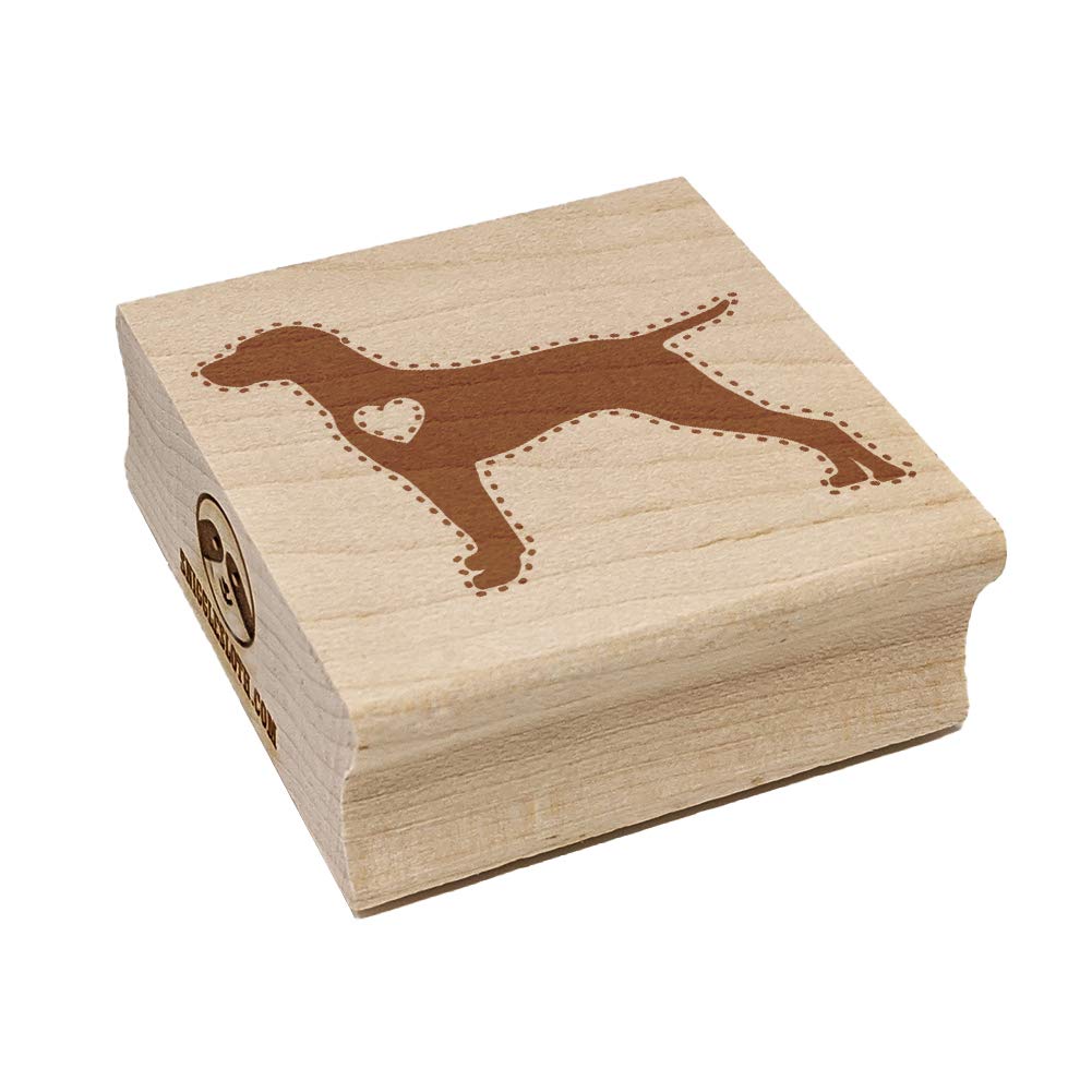 Hungarian Vizsla Dog Heart Square Rubber Stamp - 1.25 Inch Small Craft Stamp for Scrapbooking, Card Making & DIY Projects