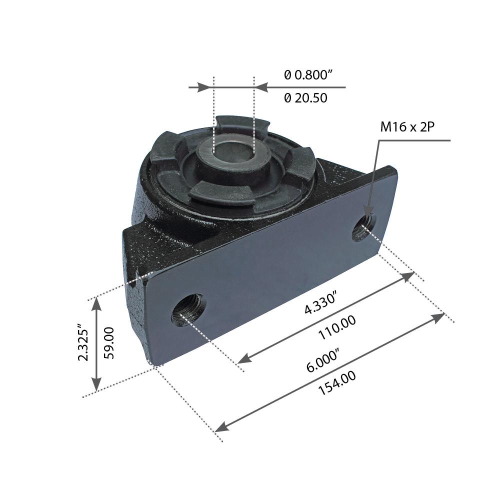 Fortpro Cabin Mount with Bushing Replacement for 30QS3479, 30QS3479A, 30QS3479AM | F245624 | Heavy-Duty Truck & Equipment Suspension Part