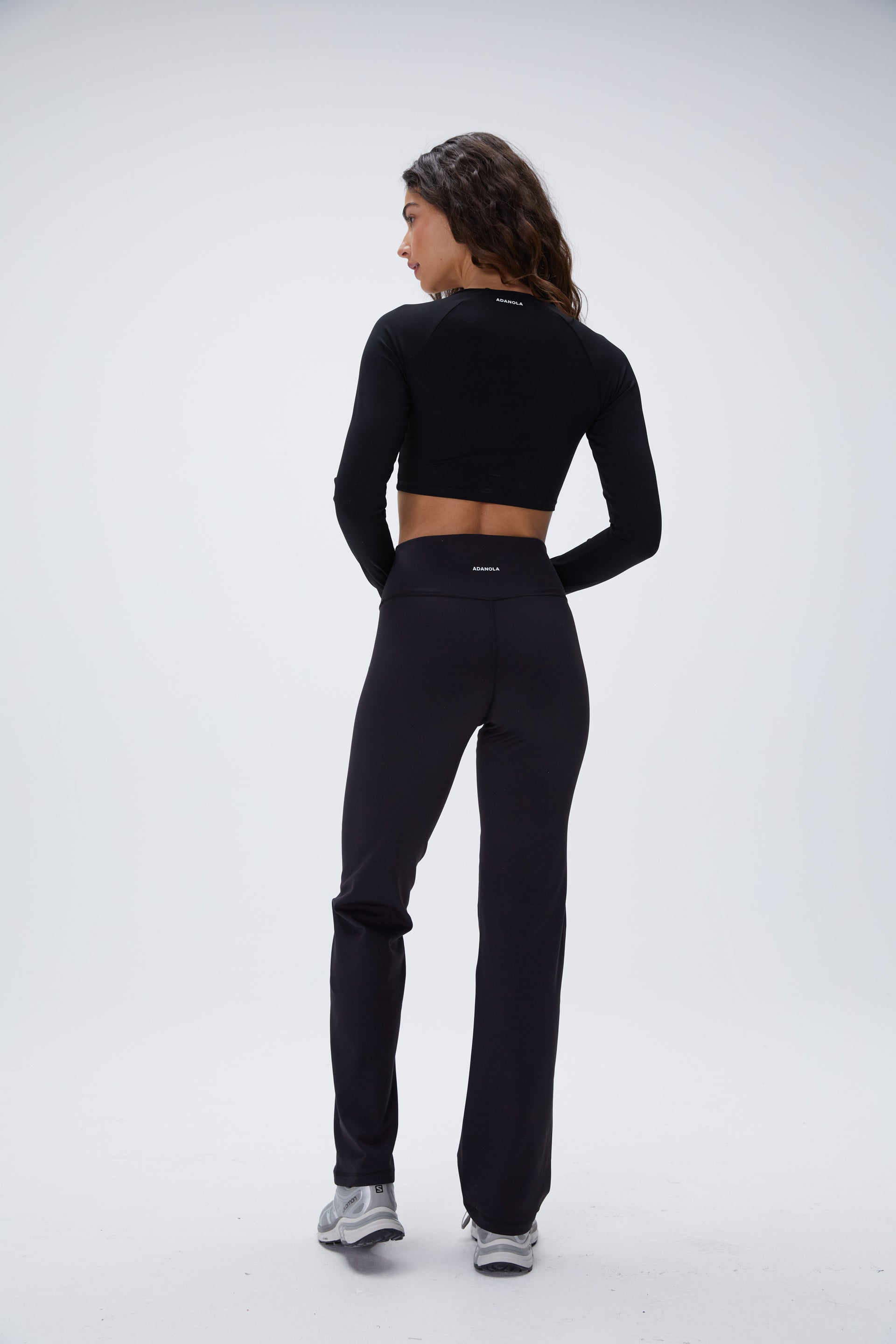 High Waisted Wrap Over Yoga Pants for Women - Black - Comfortable & Stretchy Workout Leggings for Yoga, Pilates, Gym & Lounge