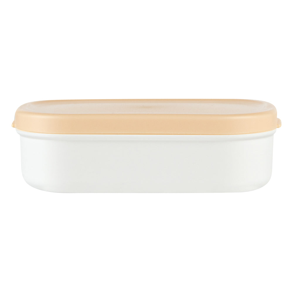 Bento Tek 3 oz White Buddha Box Snack Container with Beige Lid - 4 Pack Small Sauce Containers (3.75