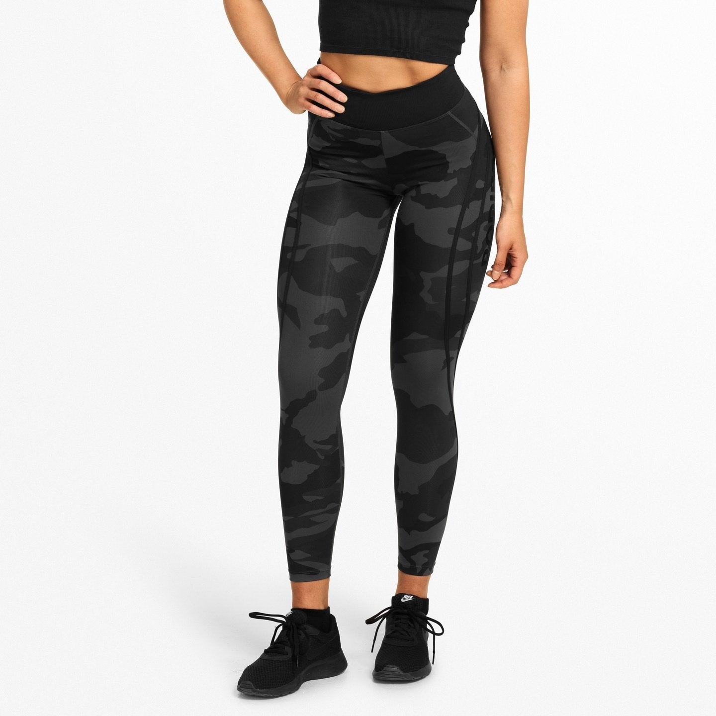 Better Bodies Camo High Waist Tights - Dark Camouflage Pattern for Women's Workout, Yoga & Running