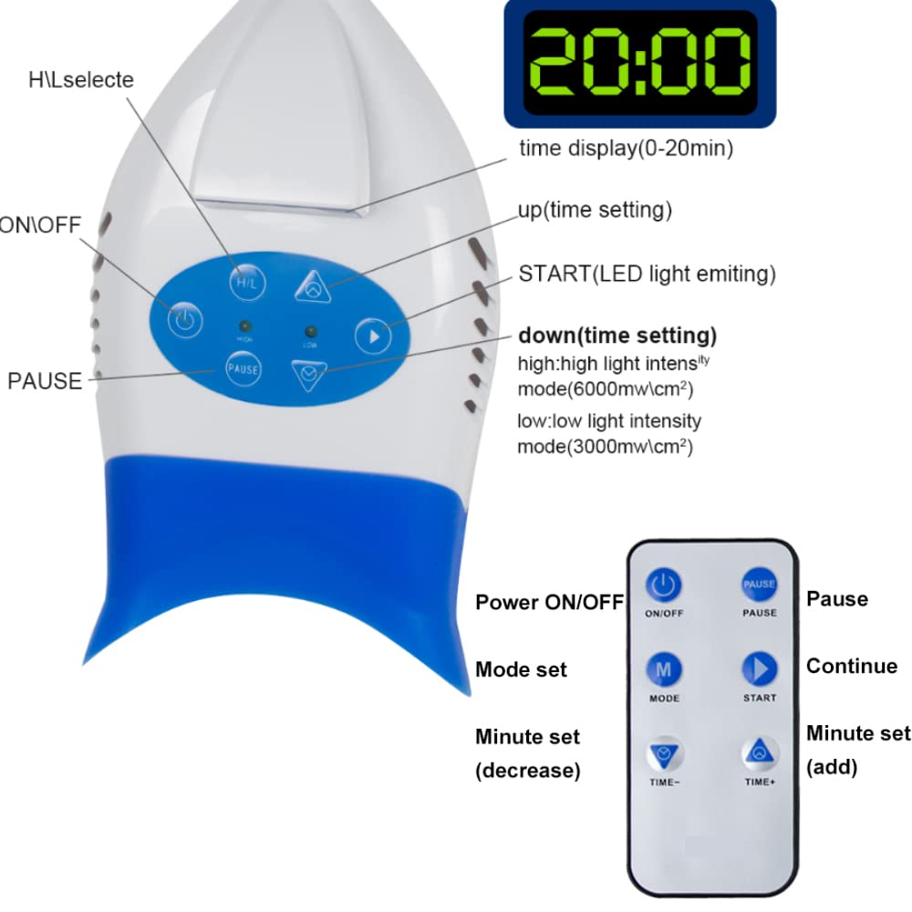 Professional LED Teeth Whitening Machine with 36W Cold Light & Remote Control - Fast Dental Whitening Accelerator for Home Use, 110V - Perfect for Smile Brightening & Special Occasions